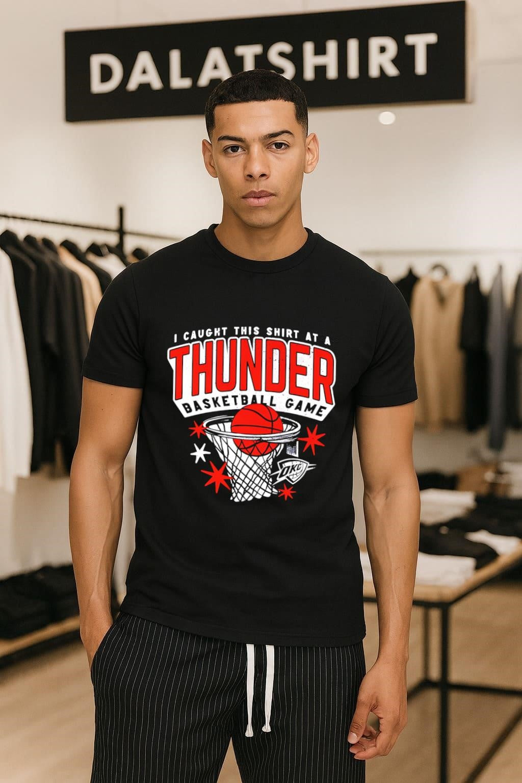 I Caught This At A Thunder Basketball Game - Adult & Kids T-Shirts, Sweatshirts & Hoodies apparel design preview 1