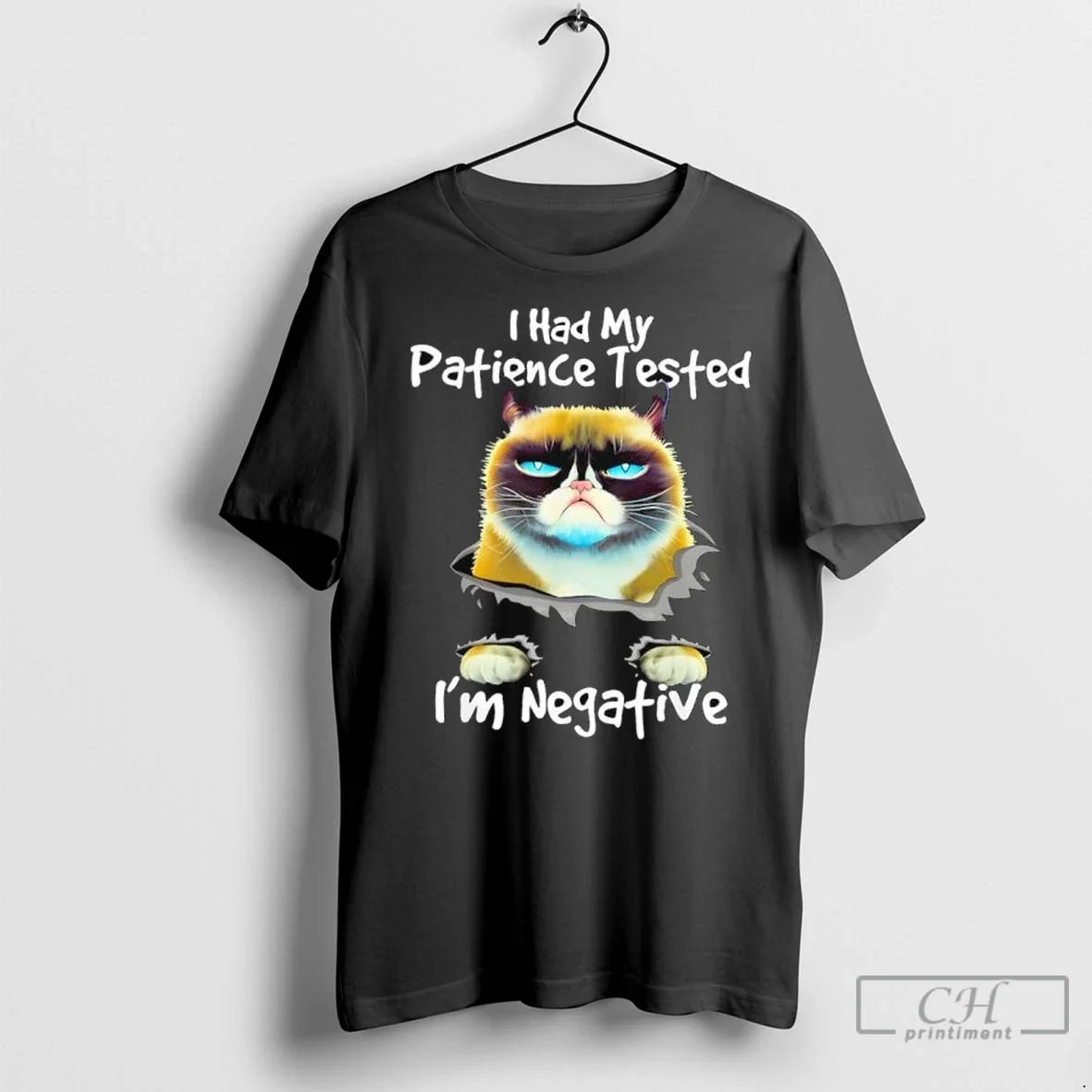 I Had My Patience Tested Im Negative Cat - Adult & Kids T-Shirts, Sweatshirts & Hoodies apparel design preview 1
