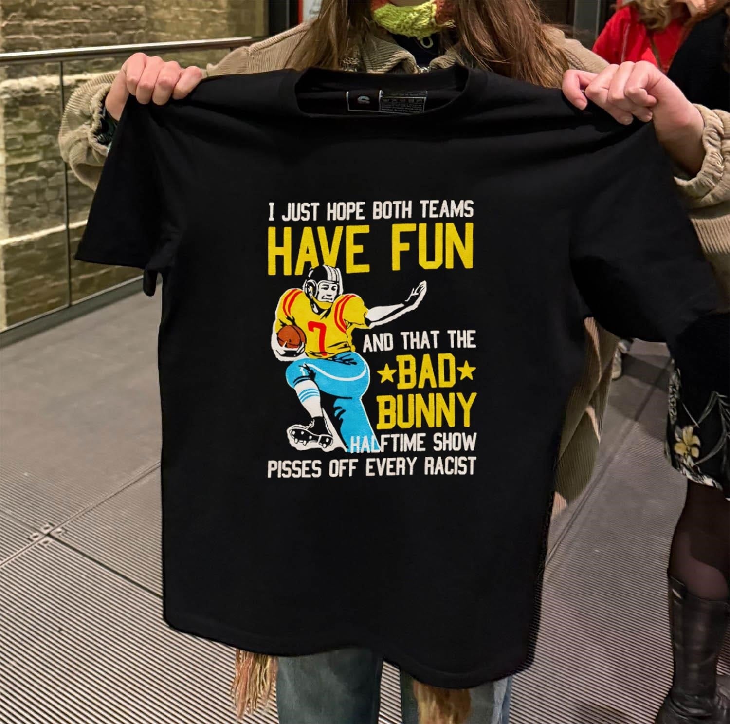 I Hope Both Teams Have Fun Bad Bunny Halftime Show - Adult & Kids T-Shirts, Sweatshirts & Hoodies apparel design preview 2