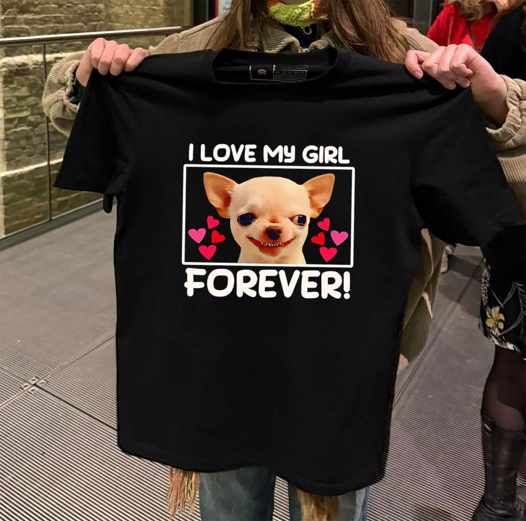 I Love My Girl Forever Smiling Chihuahua Dog Hearts - Adult & Kids T-Shirts, Sweatshirts & Hoodies apparel design preview 2