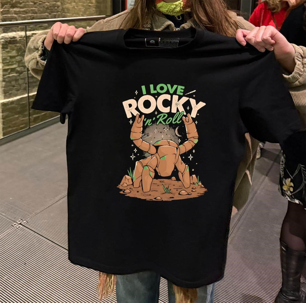 I Love Rocky 'n' Roll Crustle Rock Star Space - Adult & Kids T-Shirts, Sweatshirts & Hoodies apparel design preview 2