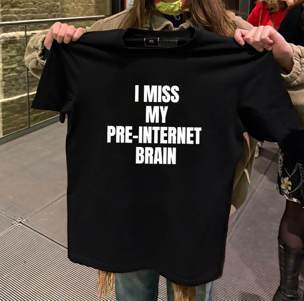I Miss My Pre-Internet Brain Simple Bold Text - Adult & Kids T-Shirts, Sweatshirts & Hoodies apparel design preview 2