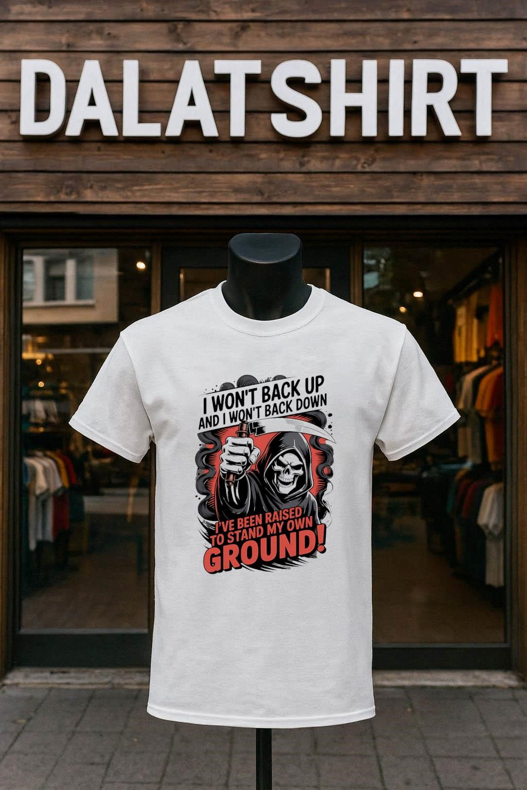 I Won't Back Up And Down Reaper - Adult & Kids T-Shirts, Sweatshirts & Hoodies apparel design preview 1