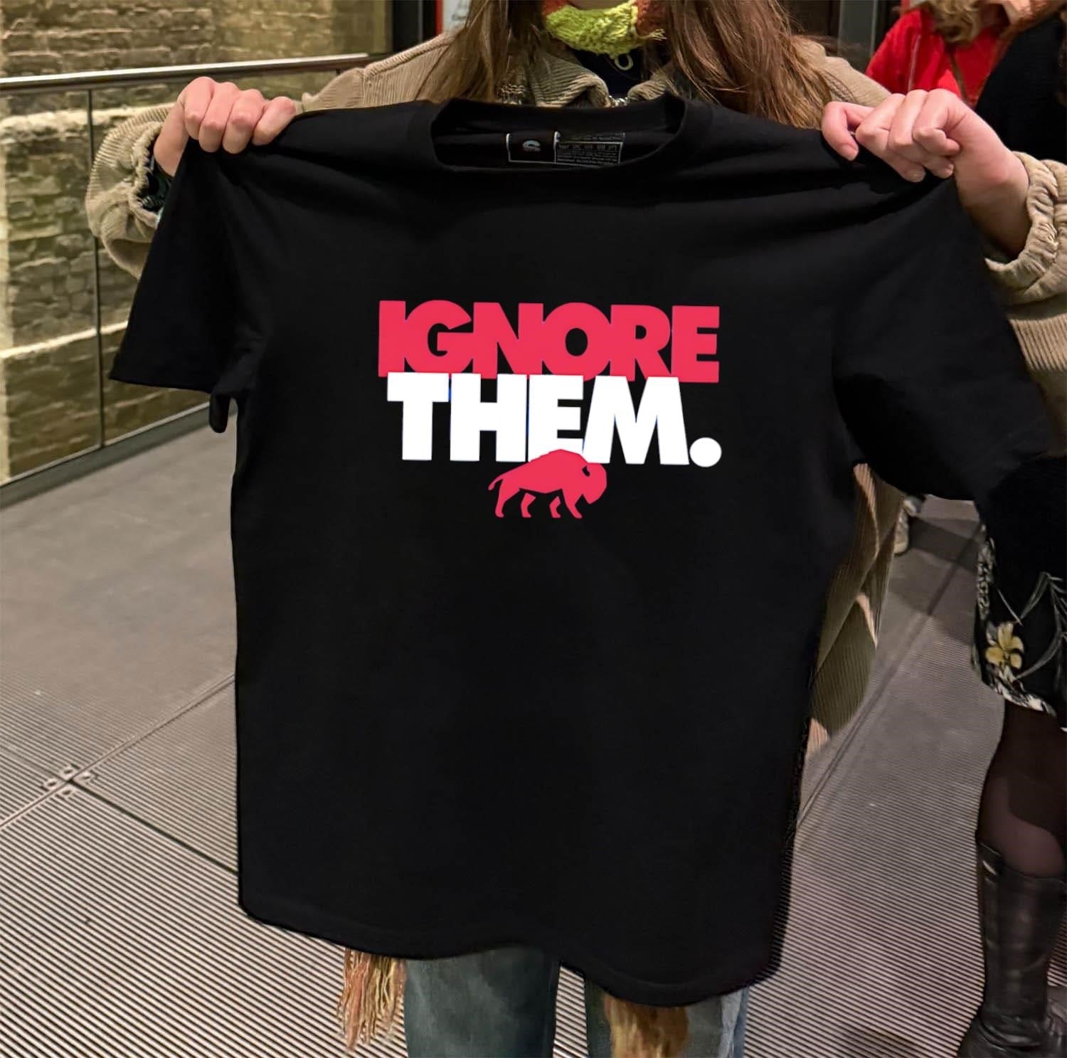 Ignore Them Red Buffalo Mascot Logo Sports - Adult & Kids T-Shirts, Sweatshirts & Hoodies apparel design preview 2