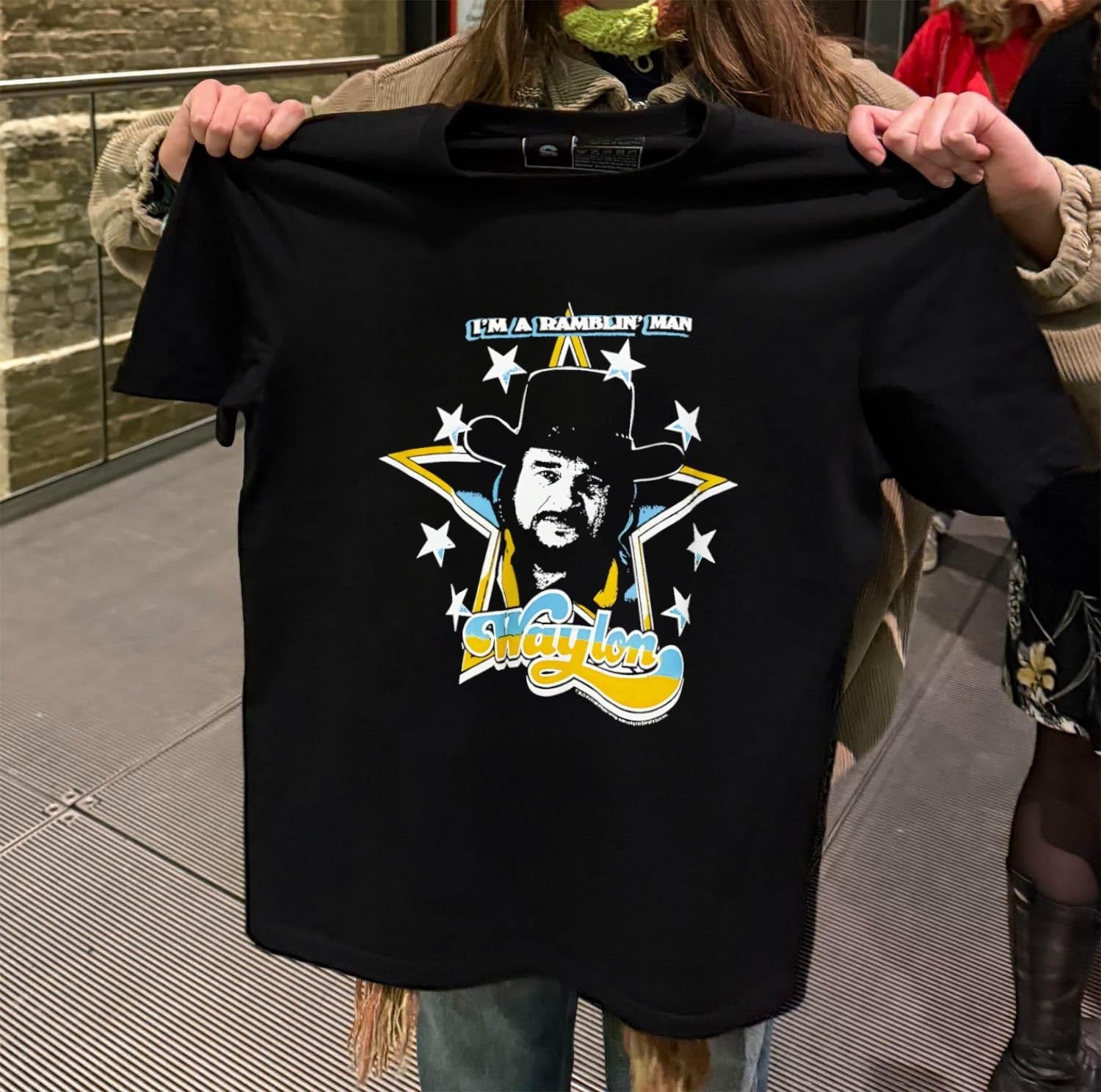 I'm A Ramblin' Man Waylon Jennings Star Graphic - Adult & Kids T-Shirts, Sweatshirts & Hoodies apparel design preview 2