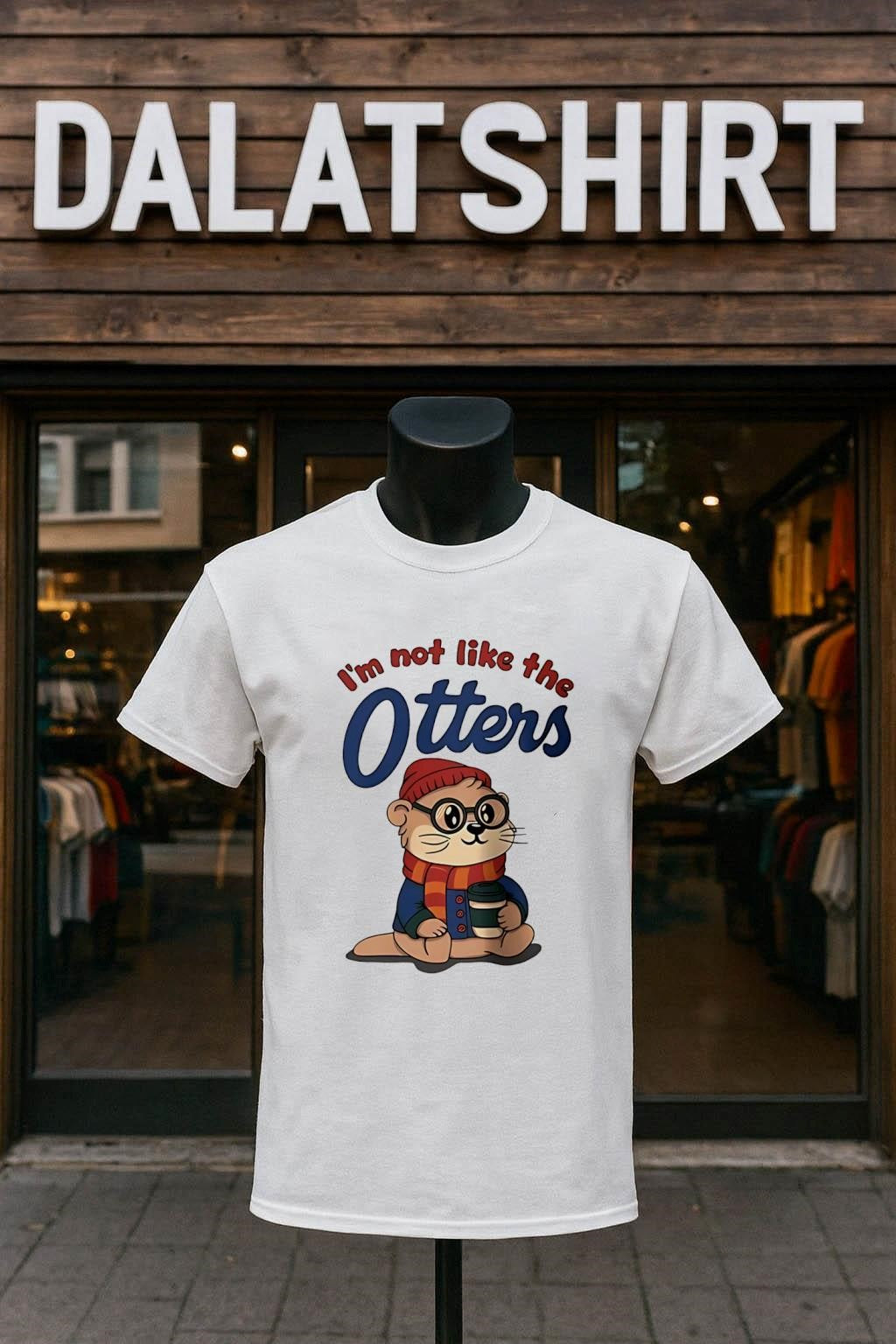 I'm Not Like The Otters Hipster Animal Coffee Lover - Adult & Kids T-Shirts, Sweatshirts & Hoodies apparel design preview 1