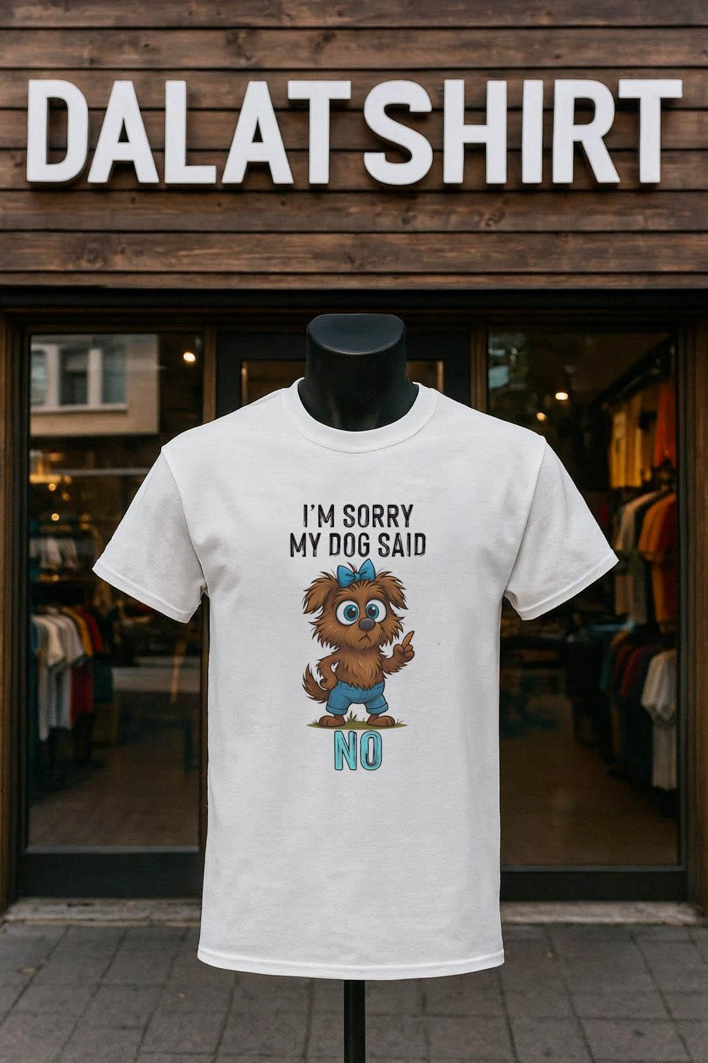 I'm Sorry My Dog Said No Cartoon Graphic - Adult & Kids T-Shirts, Sweatshirts & Hoodies apparel design preview 1