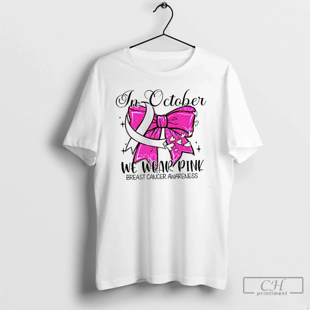 In October We Wear Pink Coquette Bow - Adult & Kids T-Shirts, Sweatshirts & Hoodies apparel design preview 1