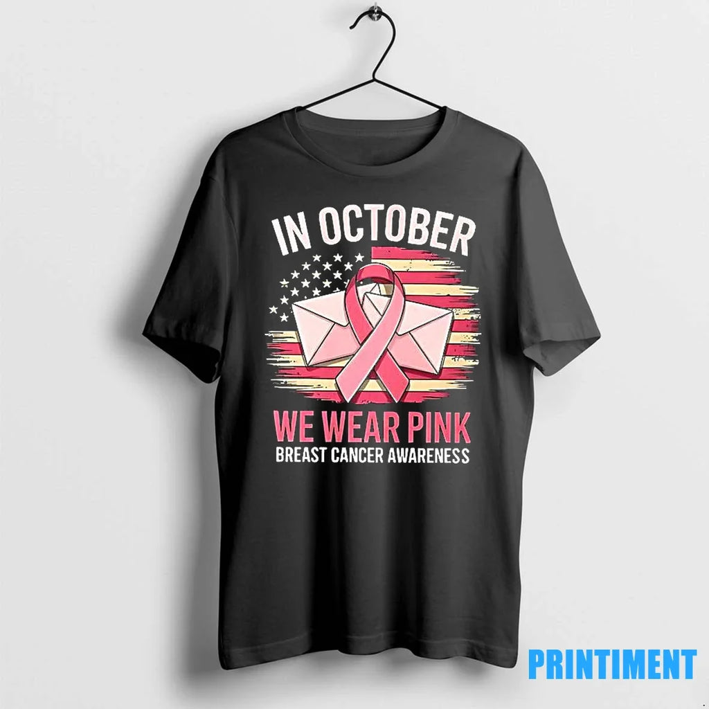 In October We Wear Pink Postal Worker Breast Cancer - Adult & Kids T-Shirts, Sweatshirts & Hoodies apparel design preview 1