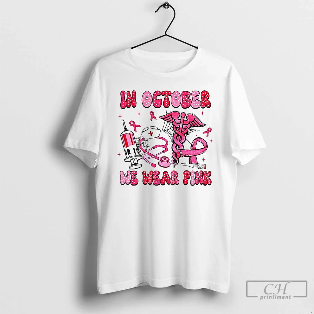 In October We Wear Pink Rehab Life Nurse Breast - Adult & Kids T-Shirts, Sweatshirts & Hoodies apparel design preview 1