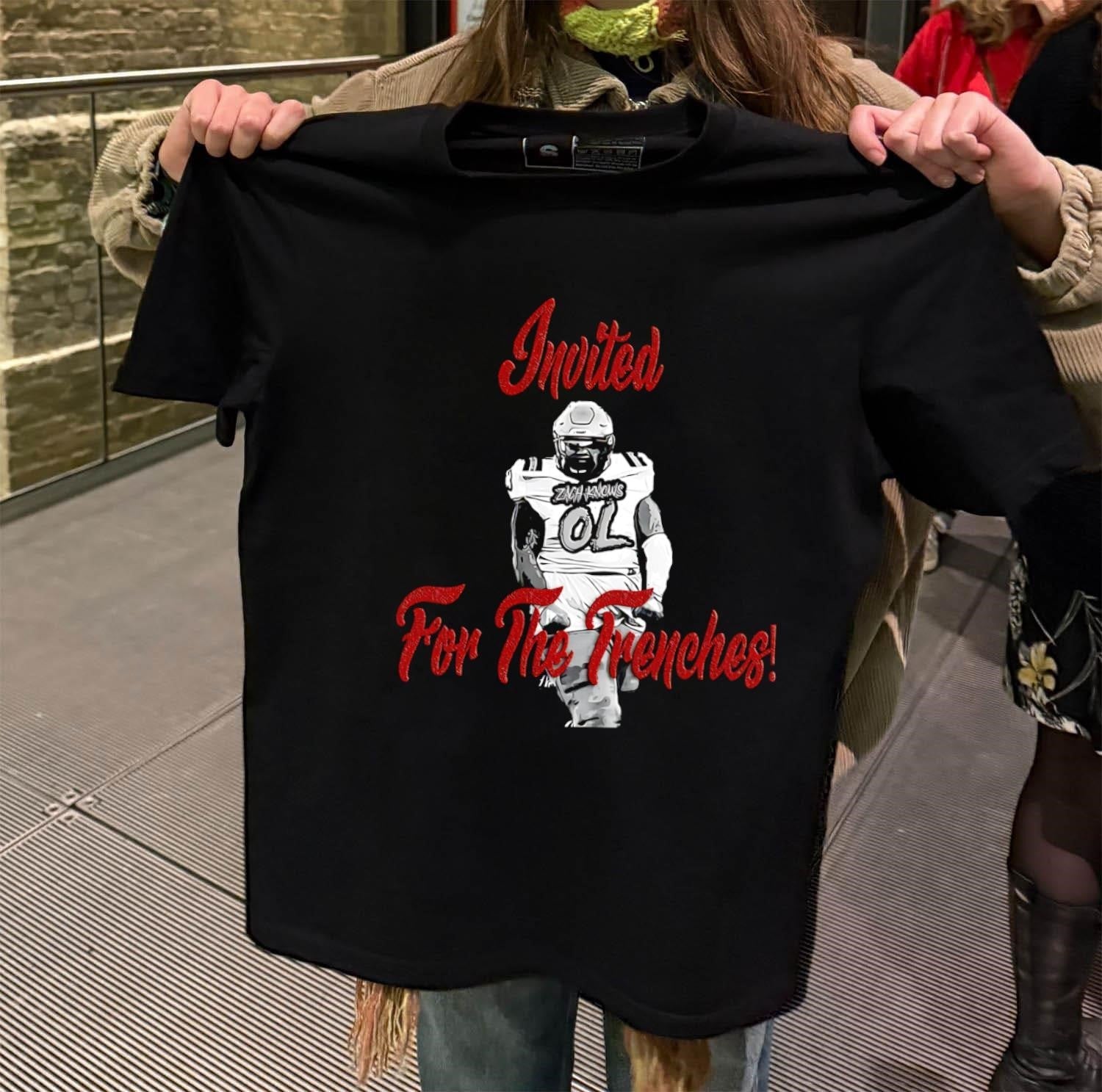 Invited For The Trenches Zach Knows Football - Adult & Kids T-Shirts, Sweatshirts & Hoodies apparel design preview 2