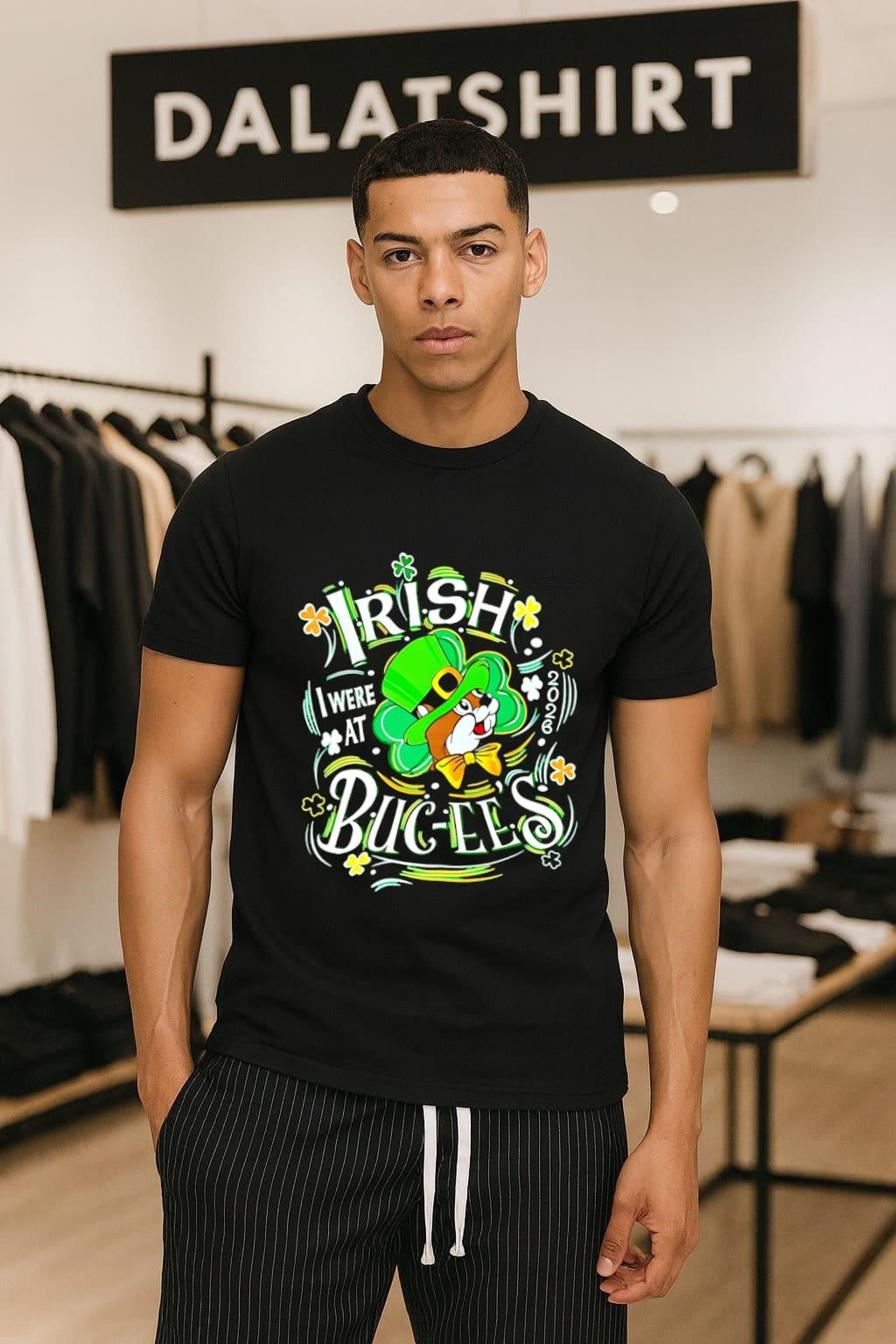 Irish I Were At Buc-ee's St. Patrick's Day 2026 - Adult & Kids T-Shirts, Sweatshirts & Hoodies apparel design preview 1