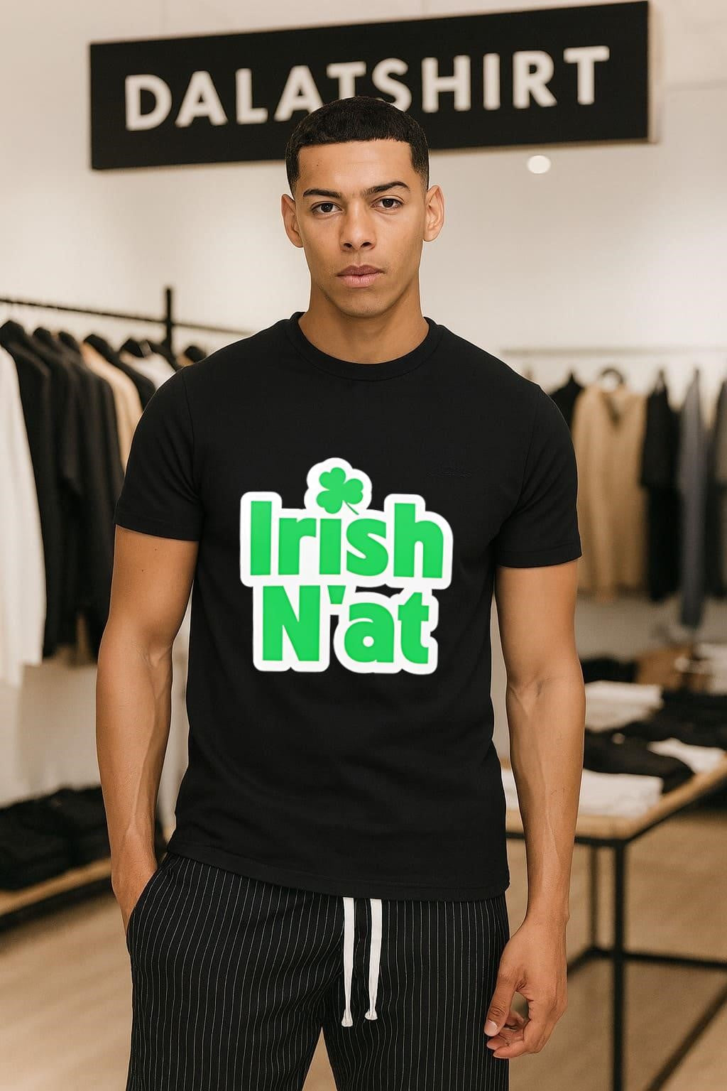 Irish N'at Green Clover Shamrock Pittsburgh Dialect - Adult & Kids T-Shirts, Sweatshirts & Hoodies apparel design preview 1