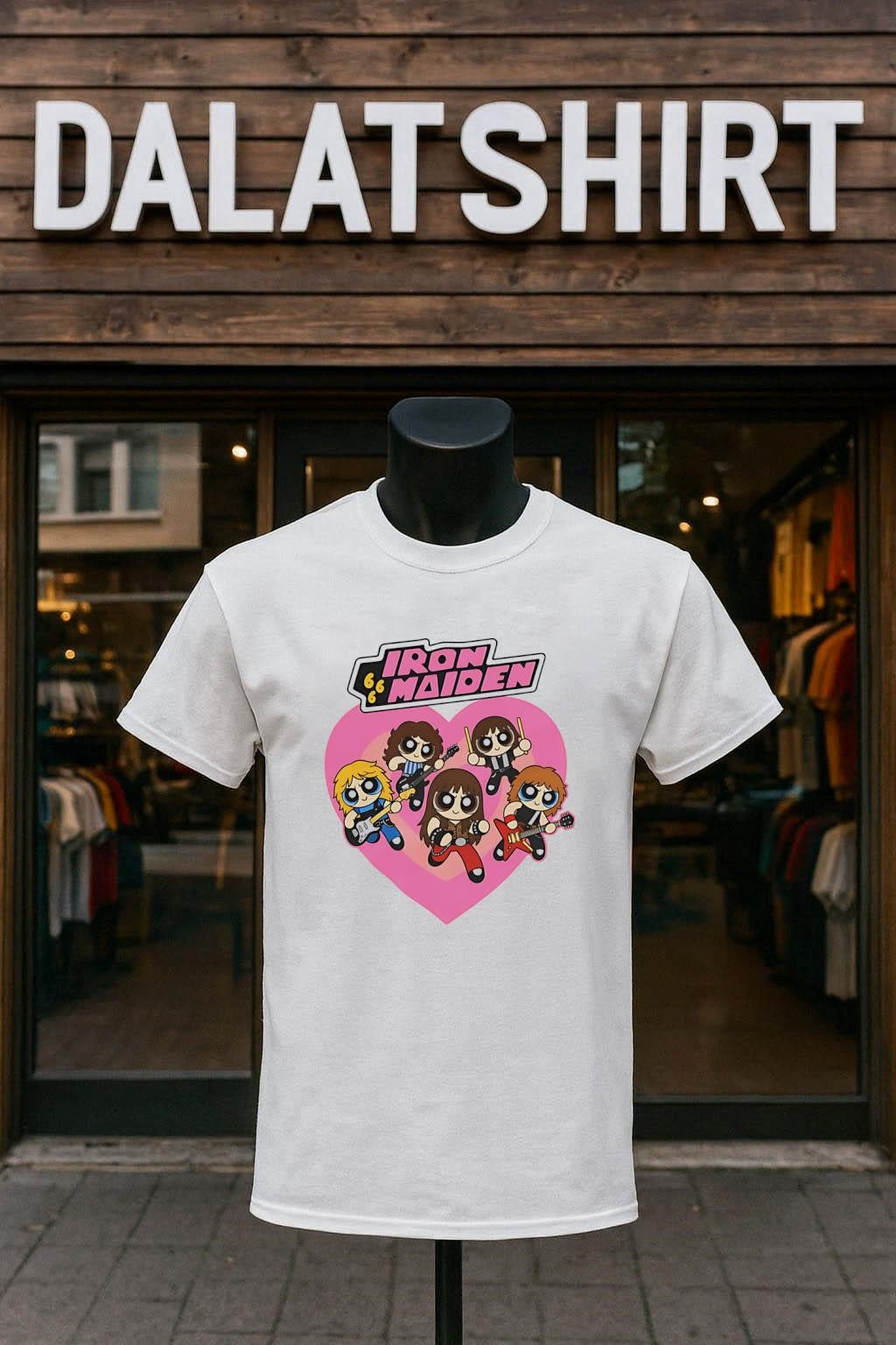 Iron Maiden Powerpuff Girls Style Heart - Adult & Kids T-Shirts, Sweatshirts & Hoodies apparel design preview 1