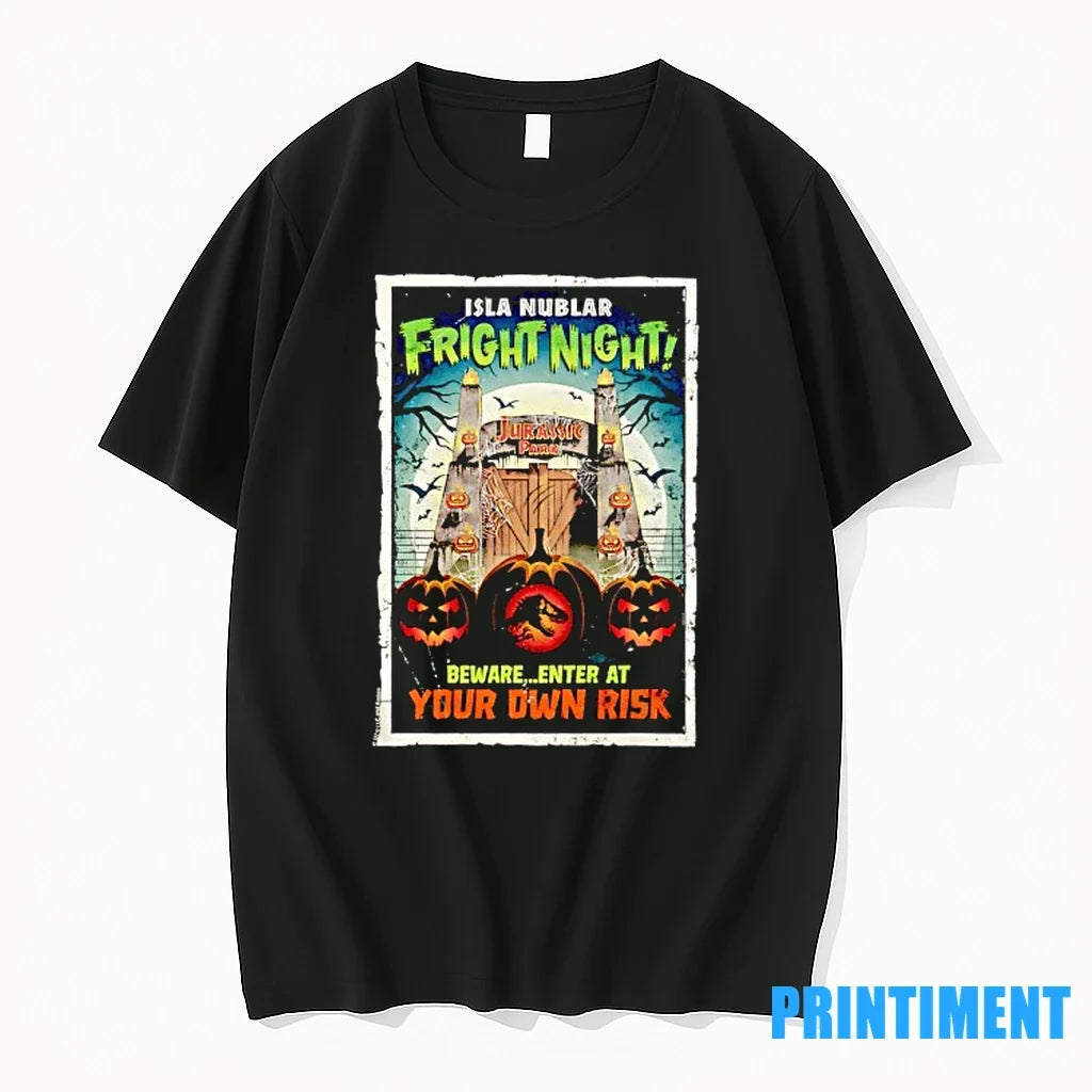 Isla Nublar Fright Night Bewareenter At Your Own Risk - Adult & Kids T-Shirts, Sweatshirts & Hoodies apparel design preview 1