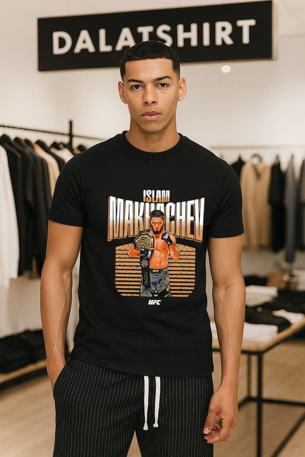 Islam Makhachev UFC Champion Mixed Martial - Adult & Kids T-Shirts, Sweatshirts & Hoodies apparel design preview 1