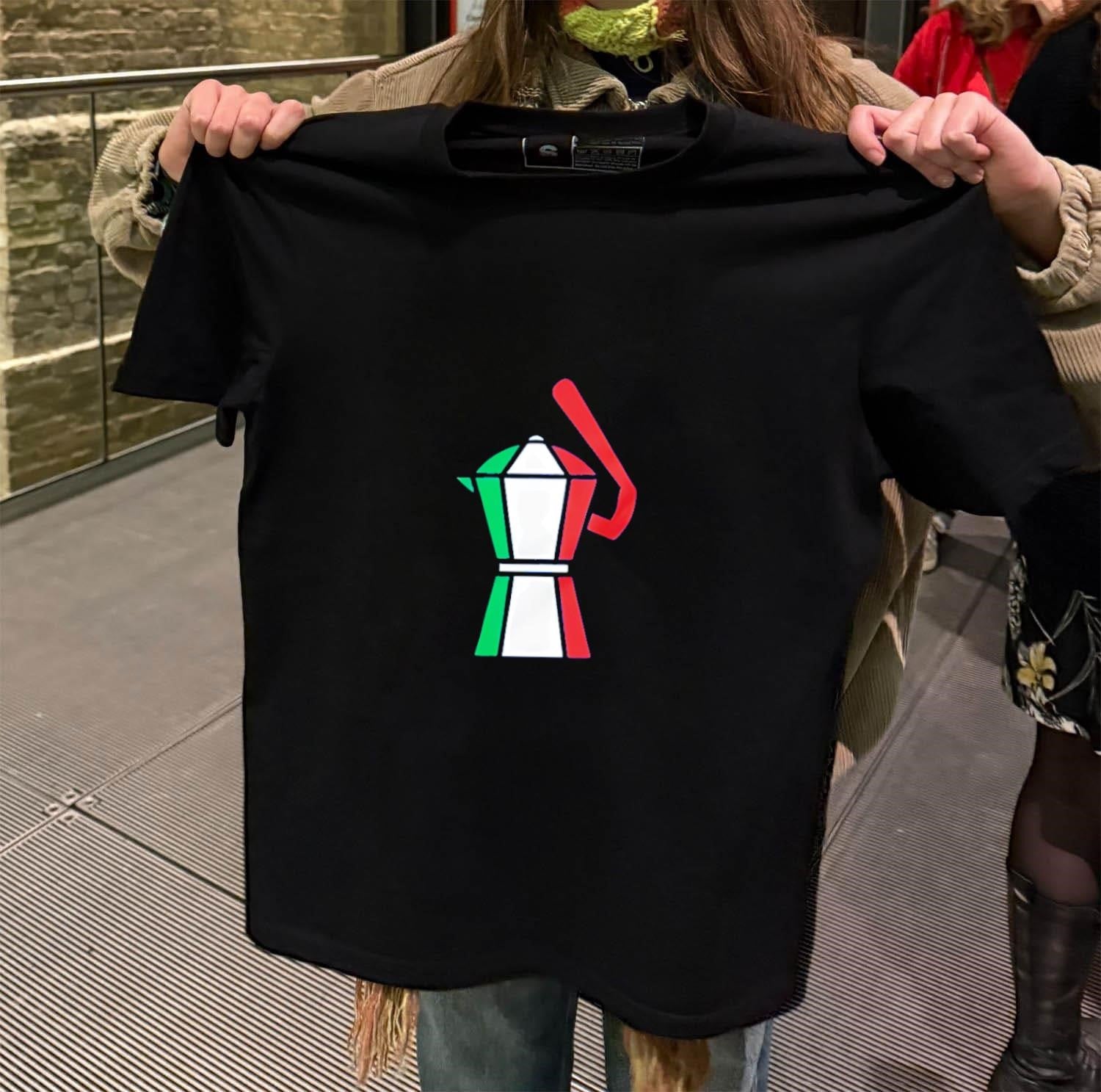 Italian Flag Moka Coffee Pot - Adult & Kids T-Shirts, Sweatshirts & Hoodies apparel design preview 2