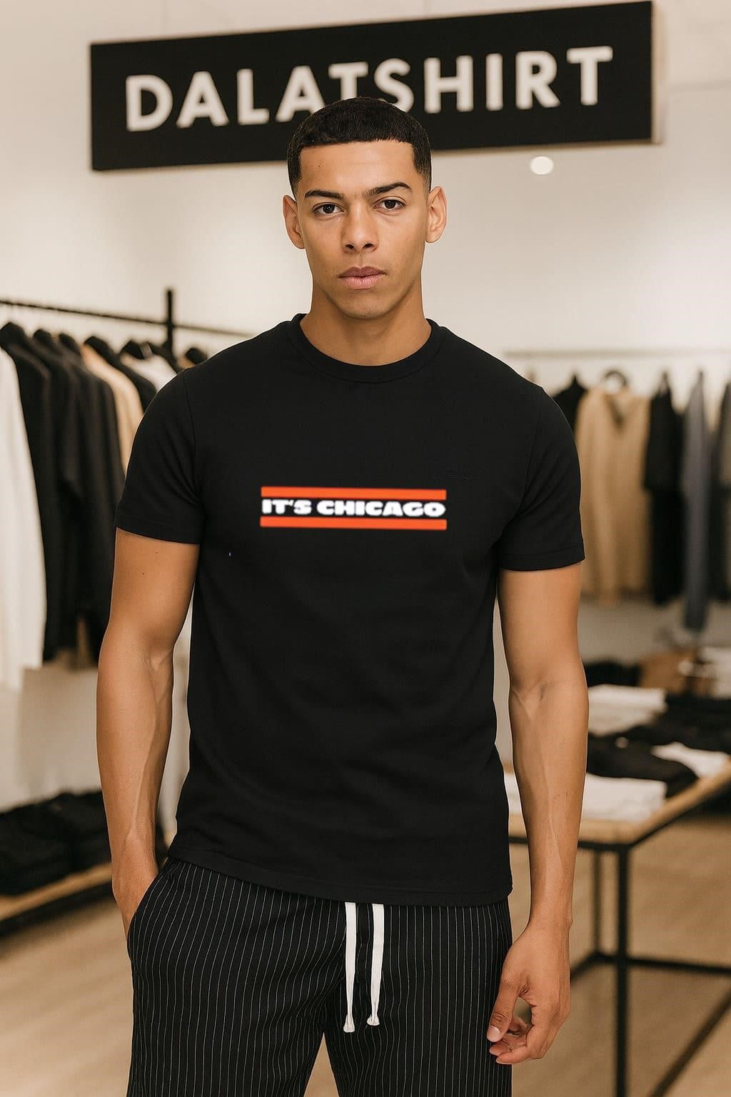 It's Chicago Orange Horizontal Lines - Adult & Kids T-Shirts, Sweatshirts & Hoodies apparel design preview 1