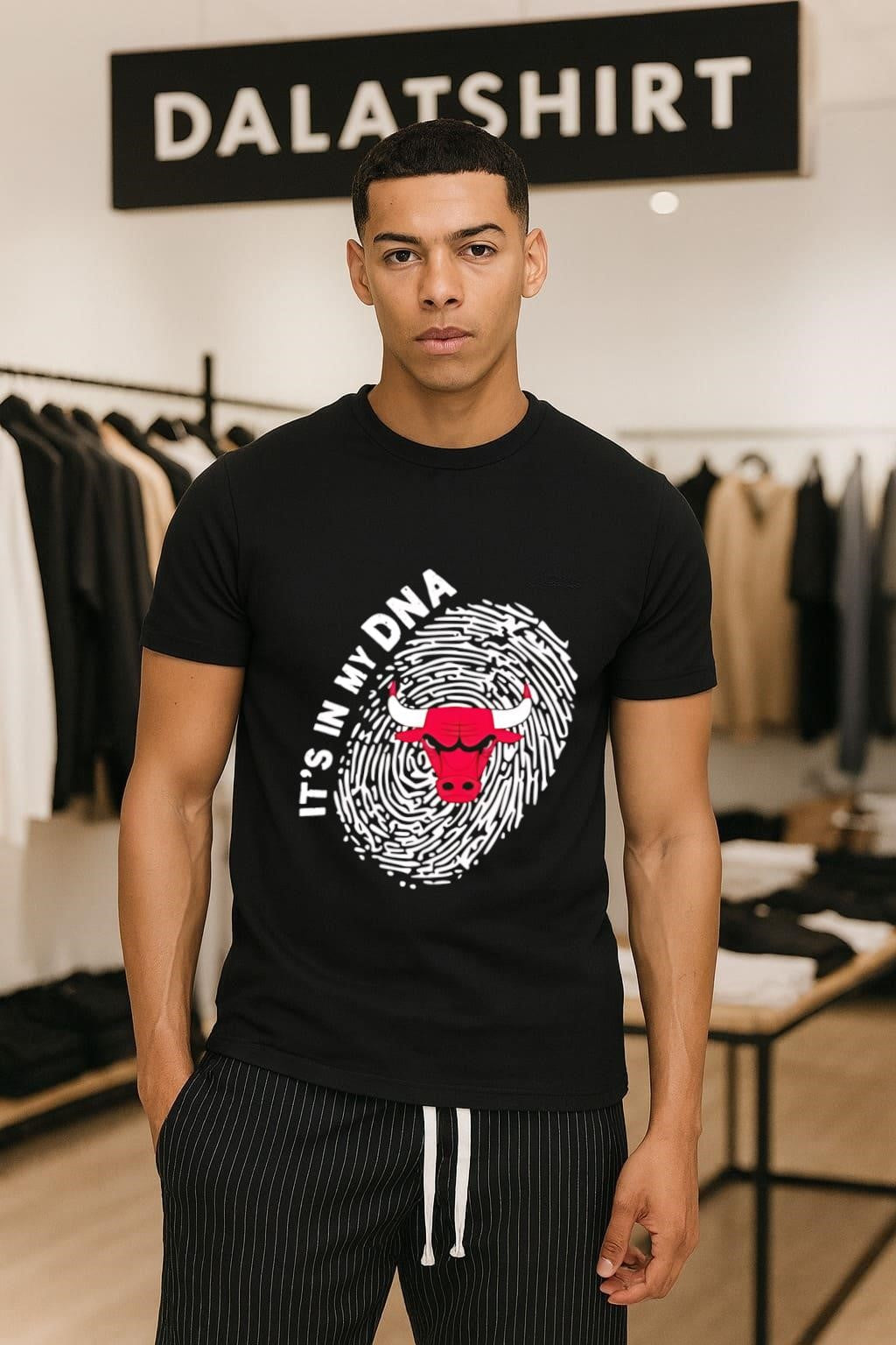 It's In My DNA Chicago Bulls Basketball Fingerprint - Adult & Kids T-Shirts, Sweatshirts & Hoodies apparel design preview 1