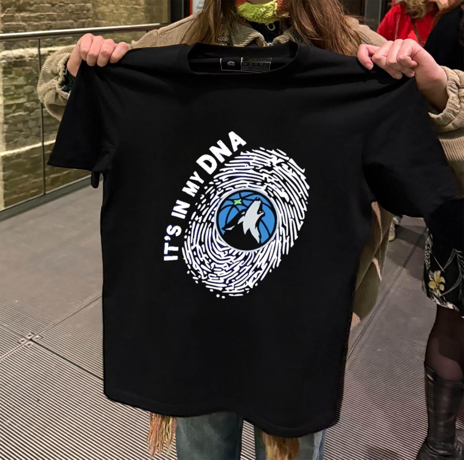 It's In My DNA Minnesota Timberwolves Fingerprint - Adult & Kids T-Shirts, Sweatshirts & Hoodies apparel design preview 2