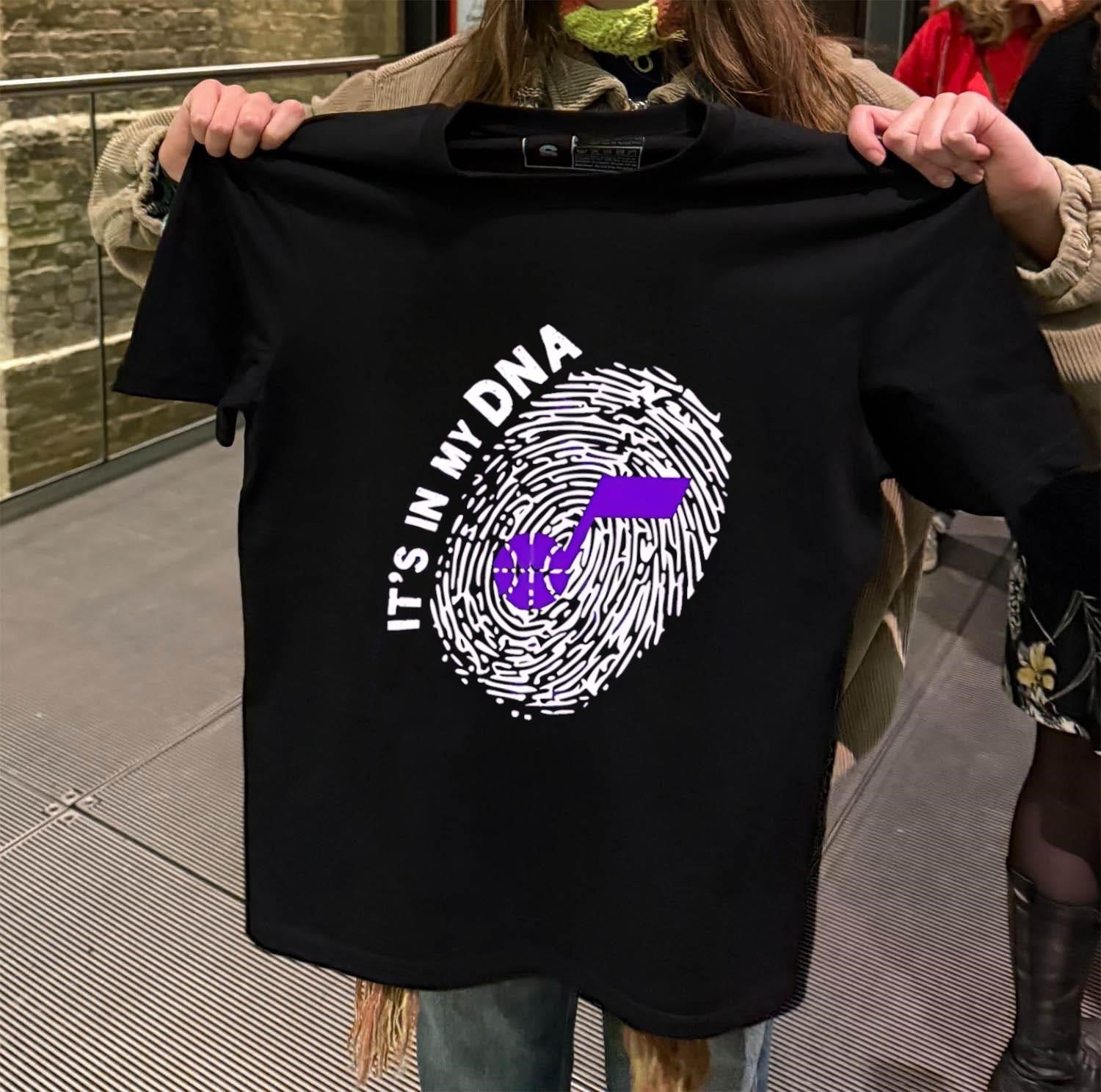 It's In My DNA Utah Jazz Fingerprint Music Note - Adult & Kids T-Shirts, Sweatshirts & Hoodies apparel design preview 2
