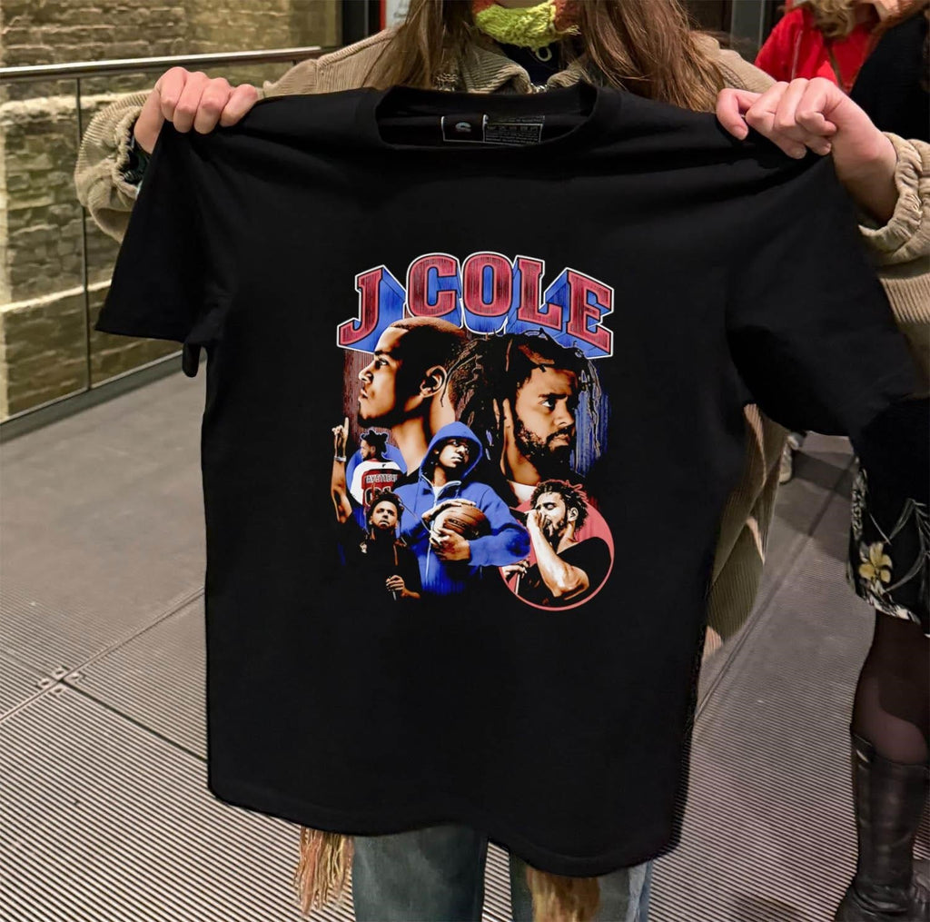 J Cole collage Rap Artist portrait - Adult & Kids T-Shirts, Sweatshirts & Hoodies apparel design preview 2