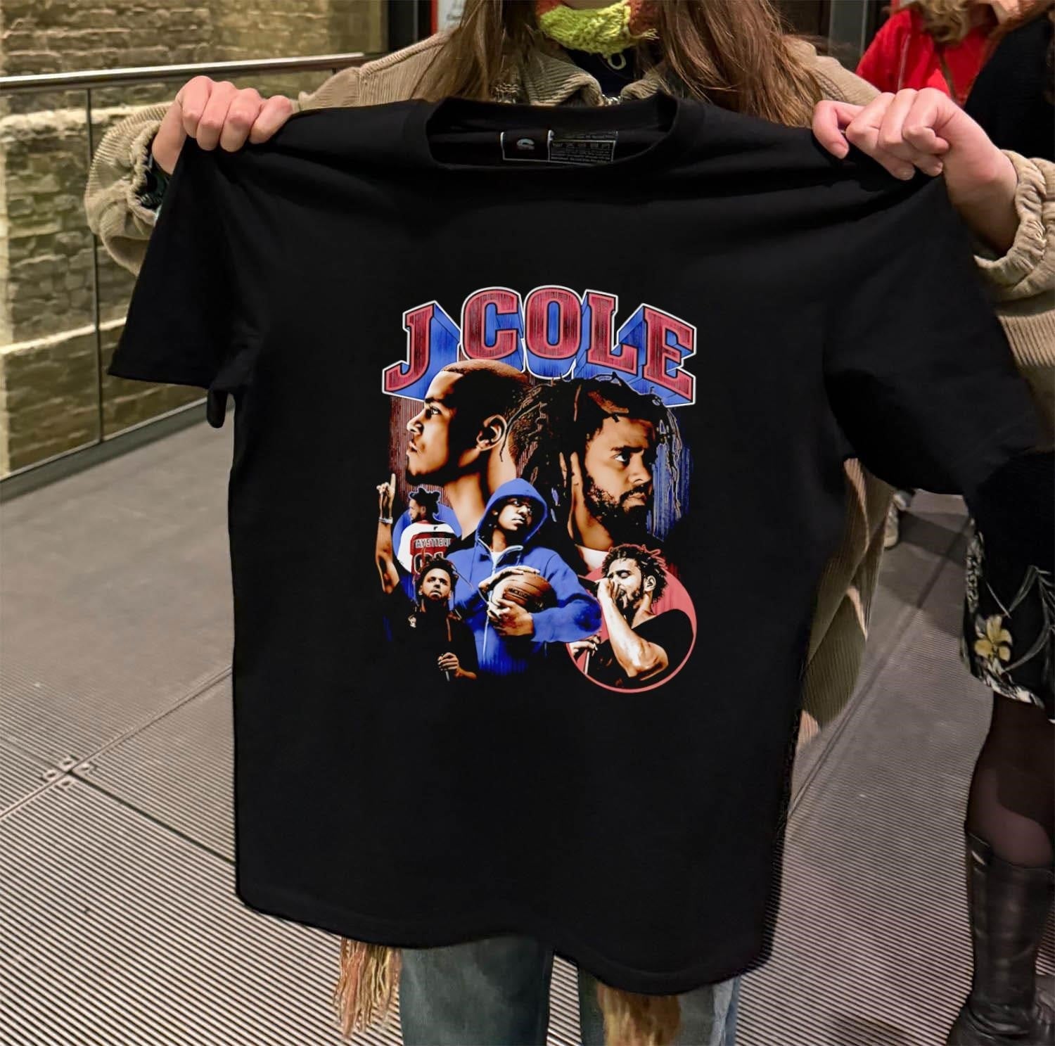J Cole collage Rap Artist portrait - Adult & Kids T-Shirts, Sweatshirts & Hoodies apparel design preview 2