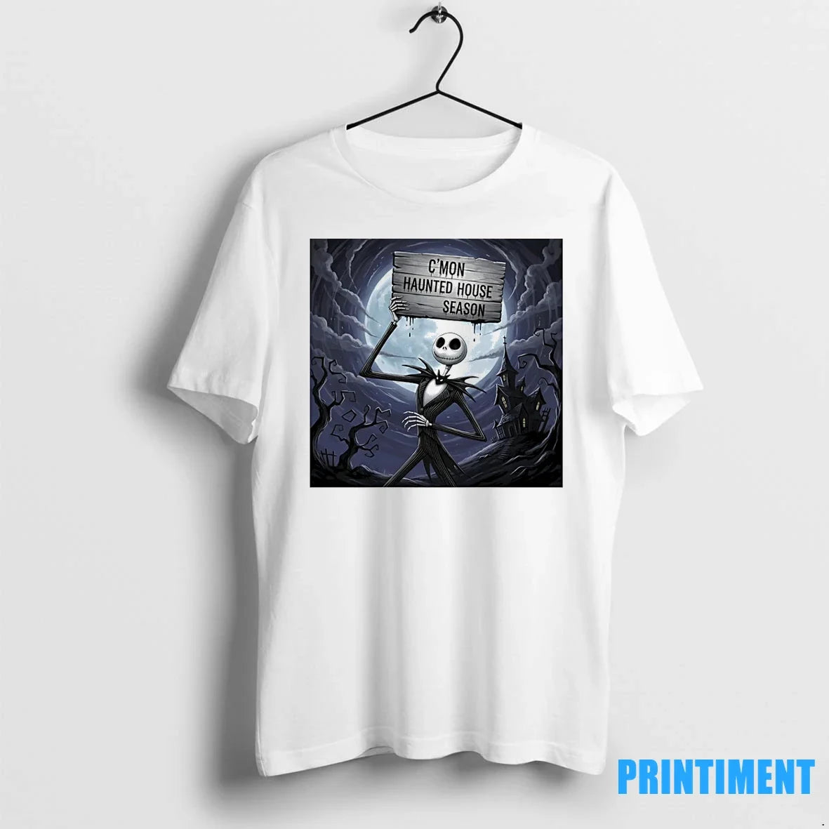 Jack Skellington Cmon Haunted House Season Halloween - Adult & Kids T-Shirts, Sweatshirts & Hoodies apparel design preview 1
