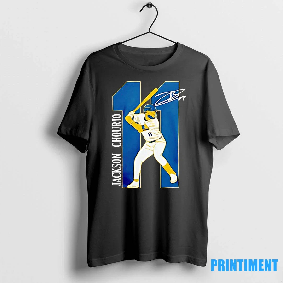 Jackson Chourio Milwaukee Brewers Baseball Signature - Adult & Kids T-Shirts, Sweatshirts & Hoodies apparel design preview 1