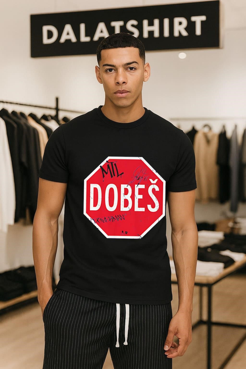 Jakub Dobeš Stop Sign Montreal Canadiens hockey - Adult & Kids T-Shirts, Sweatshirts & Hoodies apparel design preview 1