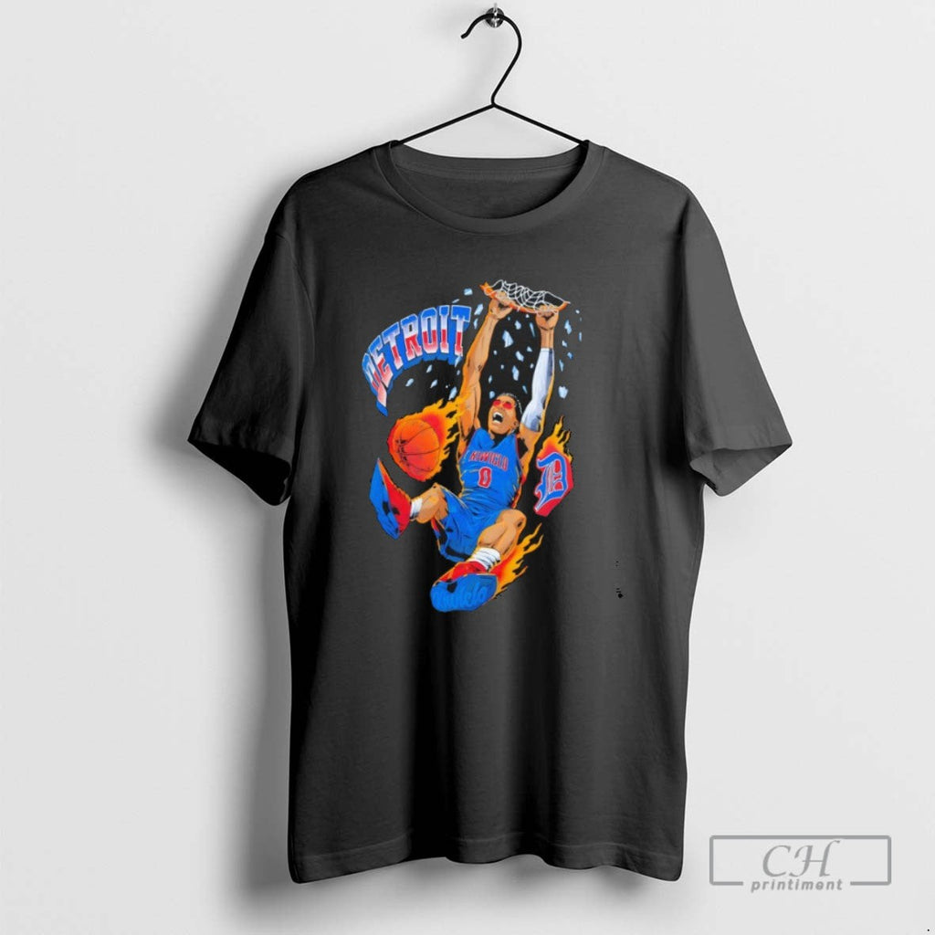 Jalen Duren Detroit Pistons Kiwiclo Nba Draft 2025 - Adult & Kids T-Shirts, Sweatshirts & Hoodies apparel design preview 1