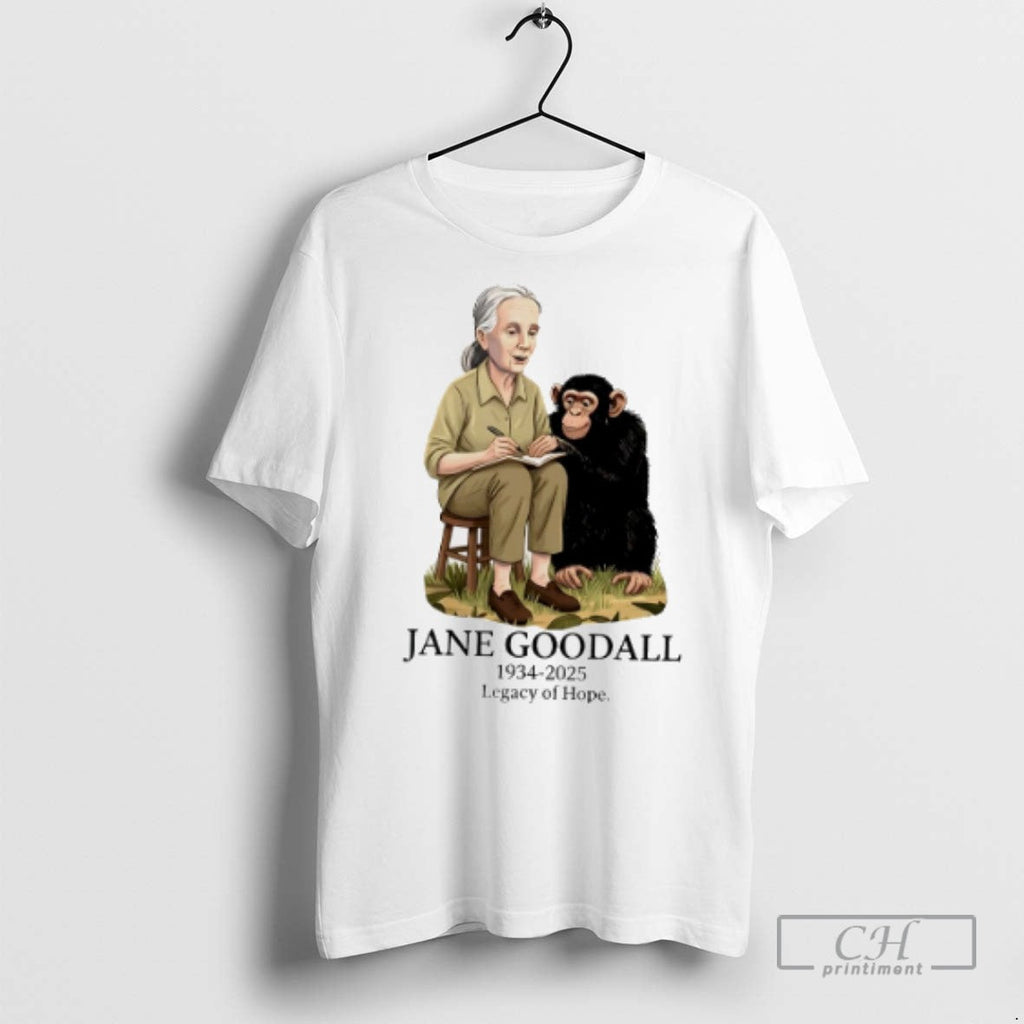 Jane Goodall 1934 2025 Legacy Of Hope - Adult & Kids T-Shirts, Sweatshirts & Hoodies apparel design preview 1
