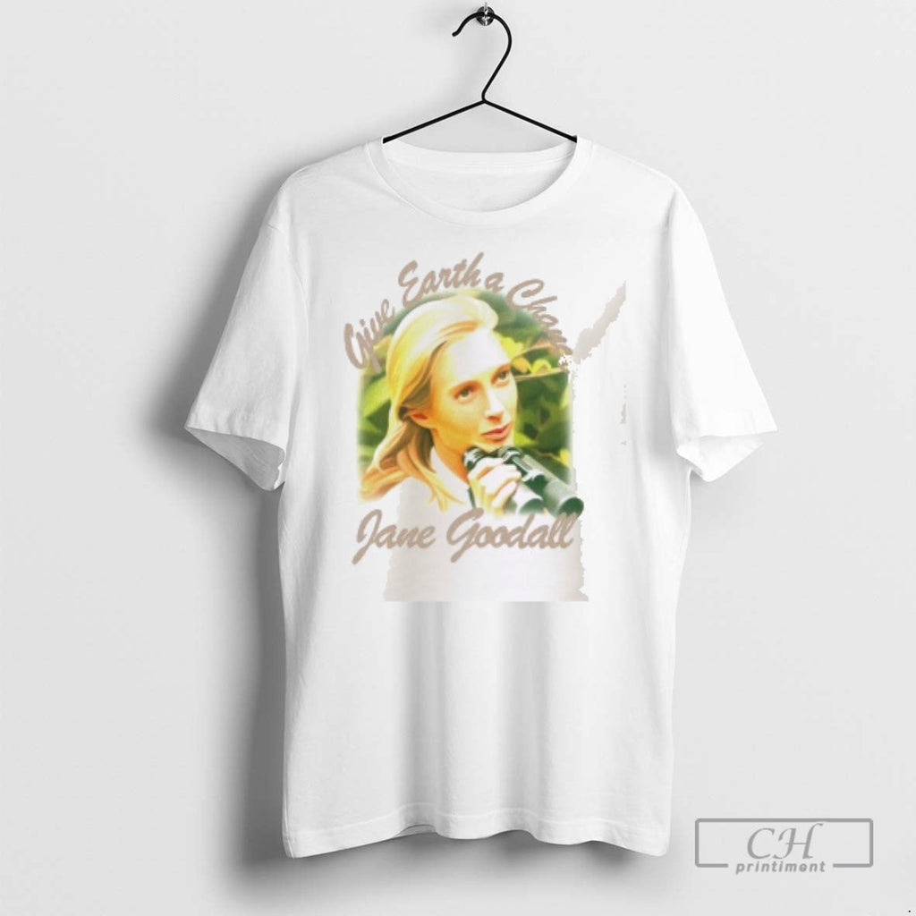 Jane Goodall Give Earth A Chance - Adult & Kids T-Shirts, Sweatshirts & Hoodies apparel design preview 1