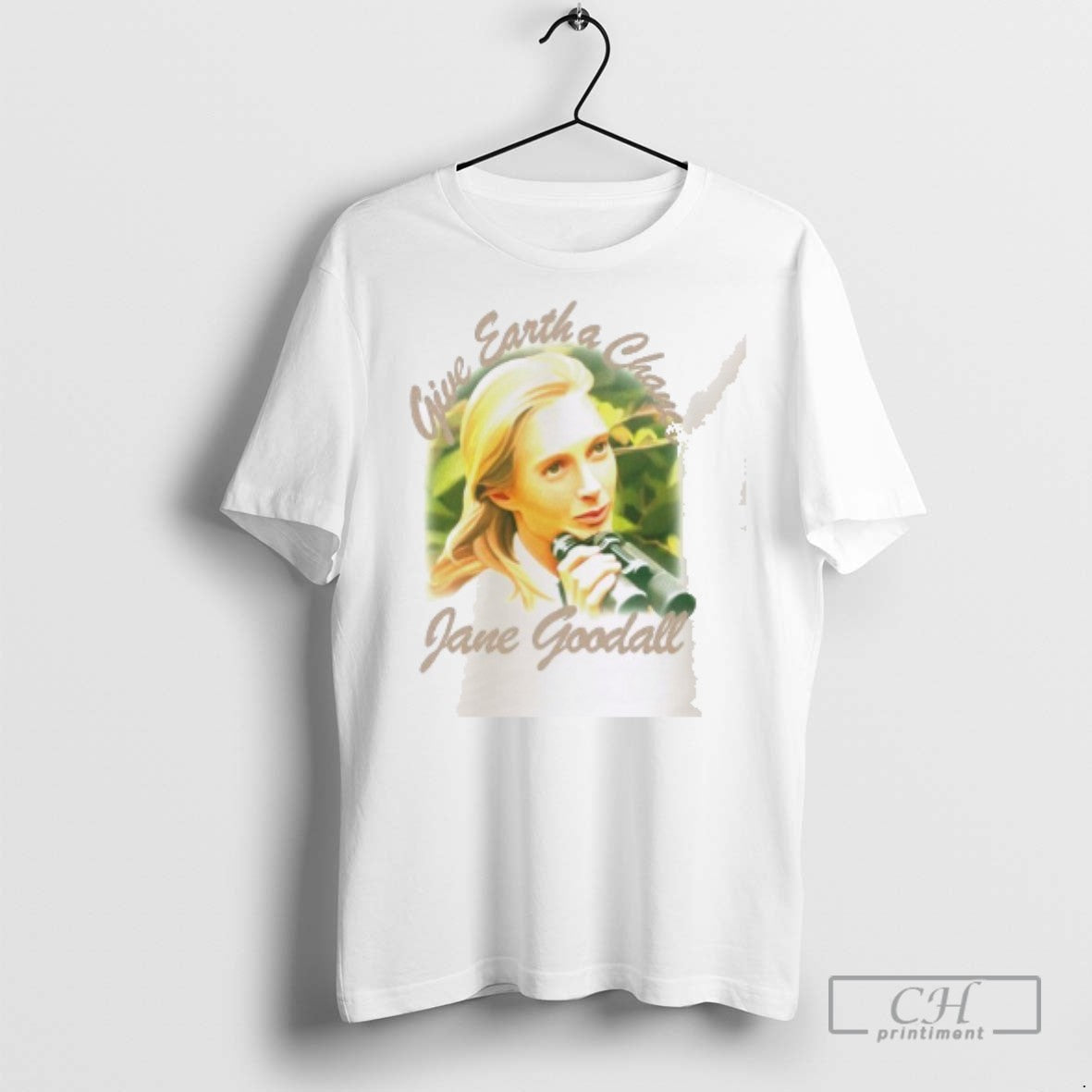 Jane Goodall Give Earth A Chance - Adult & Kids T-Shirts, Sweatshirts & Hoodies apparel design preview 1