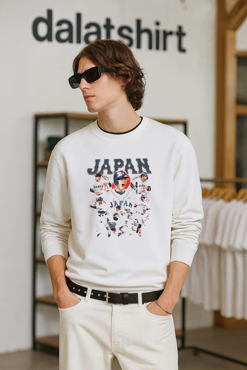 Japan World Baseball Classic Players and Blossoms - Adult & Kids T-Shirts, Sweatshirts & Hoodies apparel design preview 2