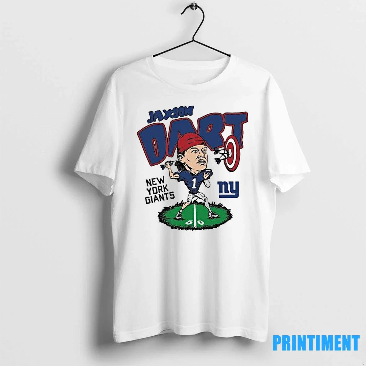 Jaxson Dart New York Giants Caricature Sweater - Adult & Kids T-Shirts, Sweatshirts & Hoodies apparel design preview 1