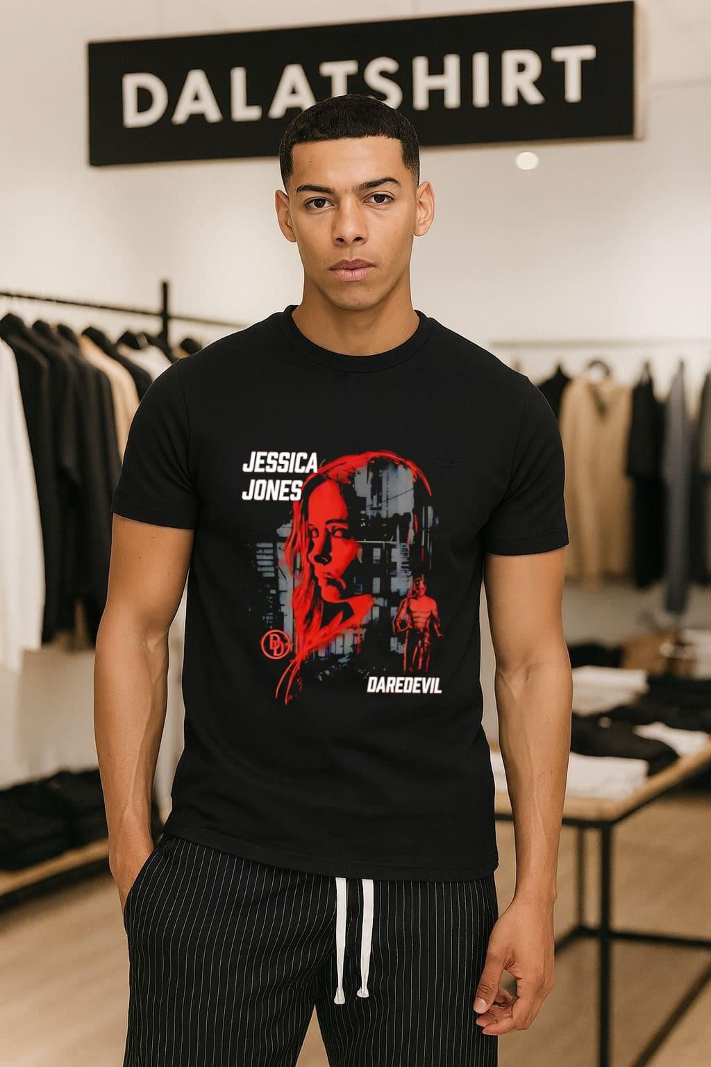 Jessica Jones Daredevil Red Mystery Woman Face - Adult & Kids T-Shirts, Sweatshirts & Hoodies apparel design preview 1
