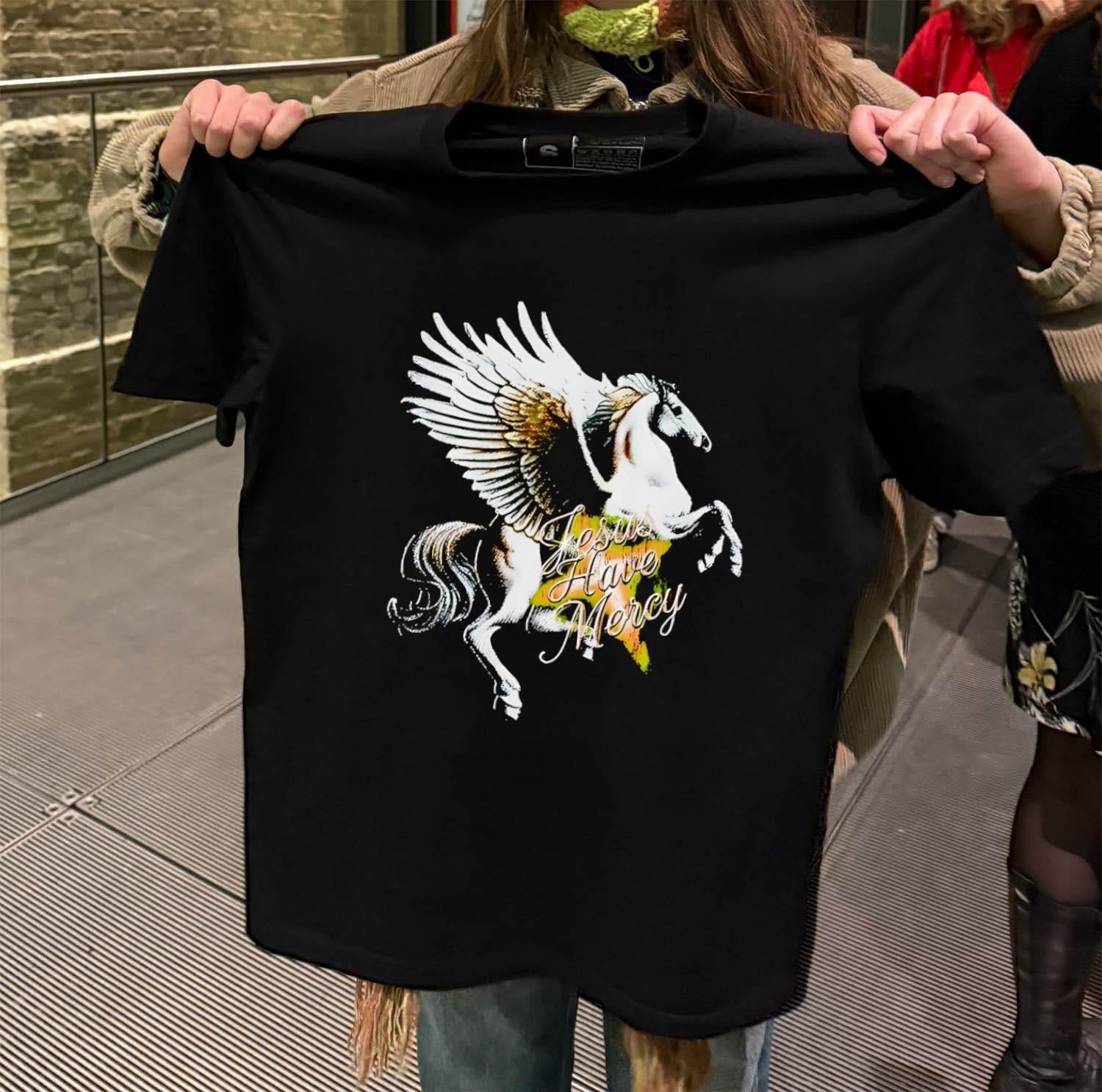 Jesus Have Mercy Winged Pegasus Horse Religious - Adult & Kids T-Shirts, Sweatshirts & Hoodies apparel design preview 2