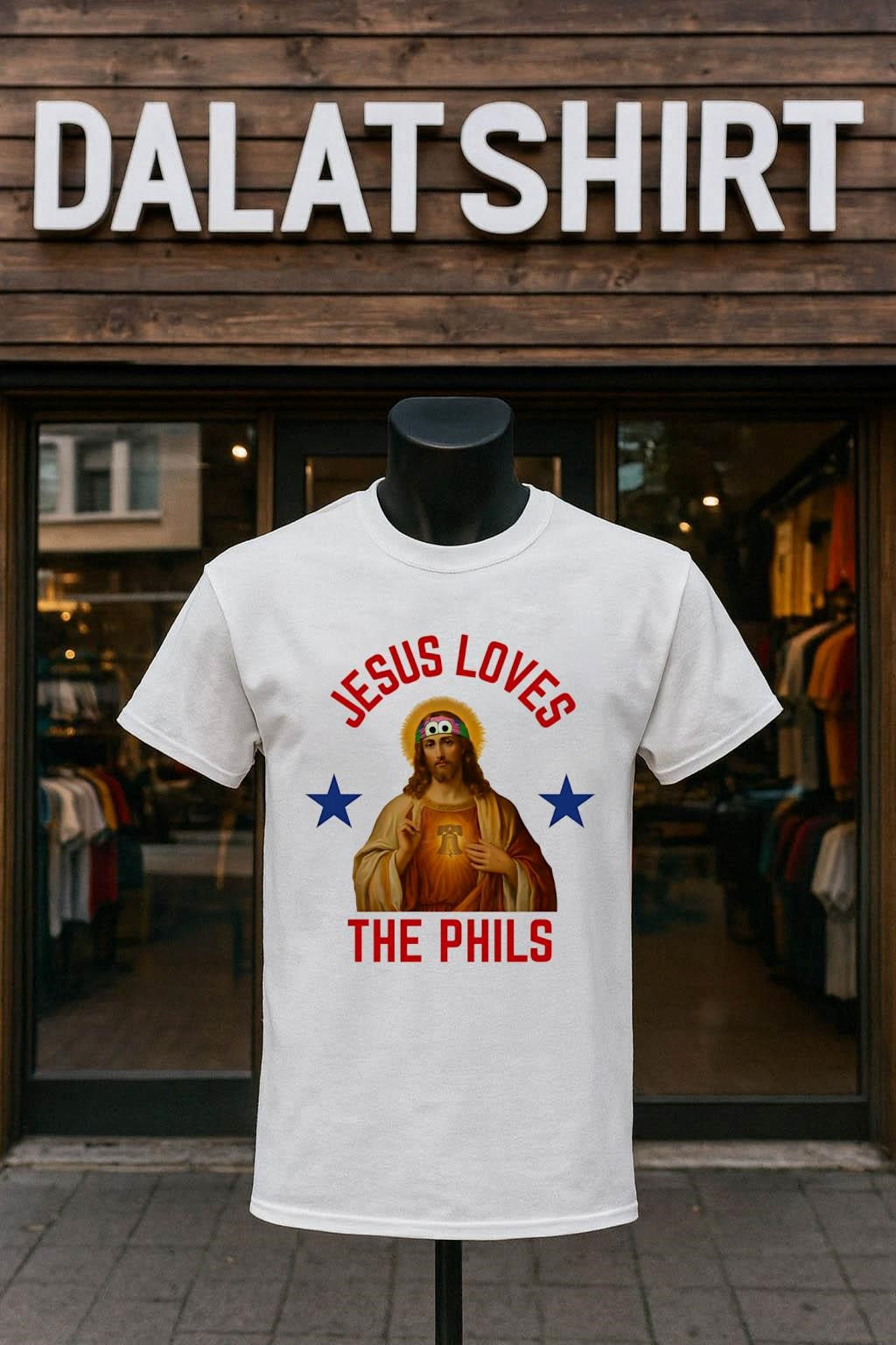 Jesus Loves The Phils Philadelphia baseball Liberty - Adult & Kids T-Shirts, Sweatshirts & Hoodies apparel design preview 1