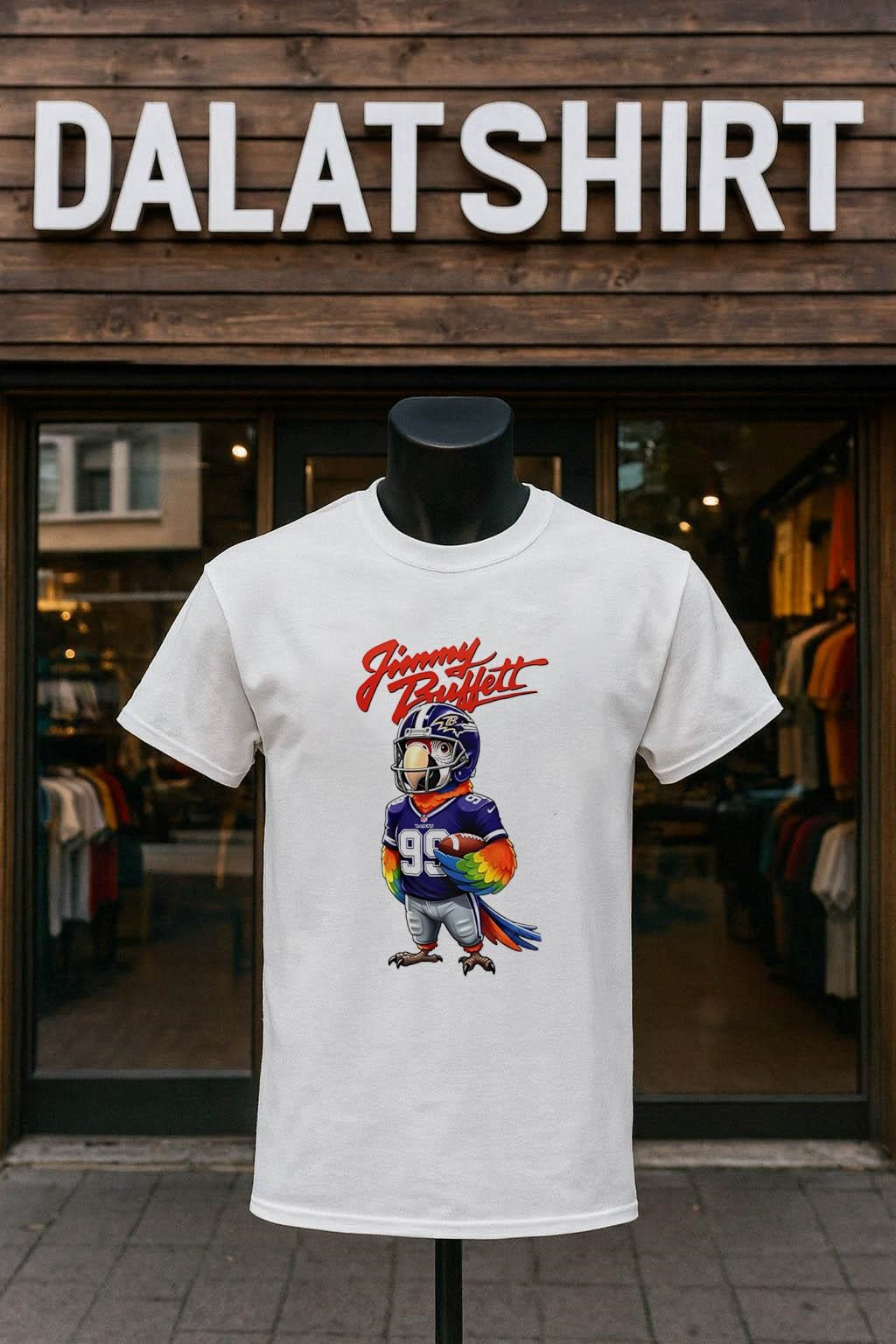 Jimmy Buffett Baltimore Ravens Football Parrot Number - Adult & Kids T-Shirts, Sweatshirts & Hoodies apparel design preview 1