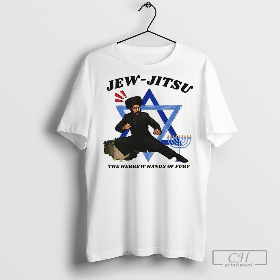 Jiu Jew Jitsu The Hebrew Hands Of Fury Parody - Adult & Kids T-Shirts, Sweatshirts & Hoodies apparel design preview 1