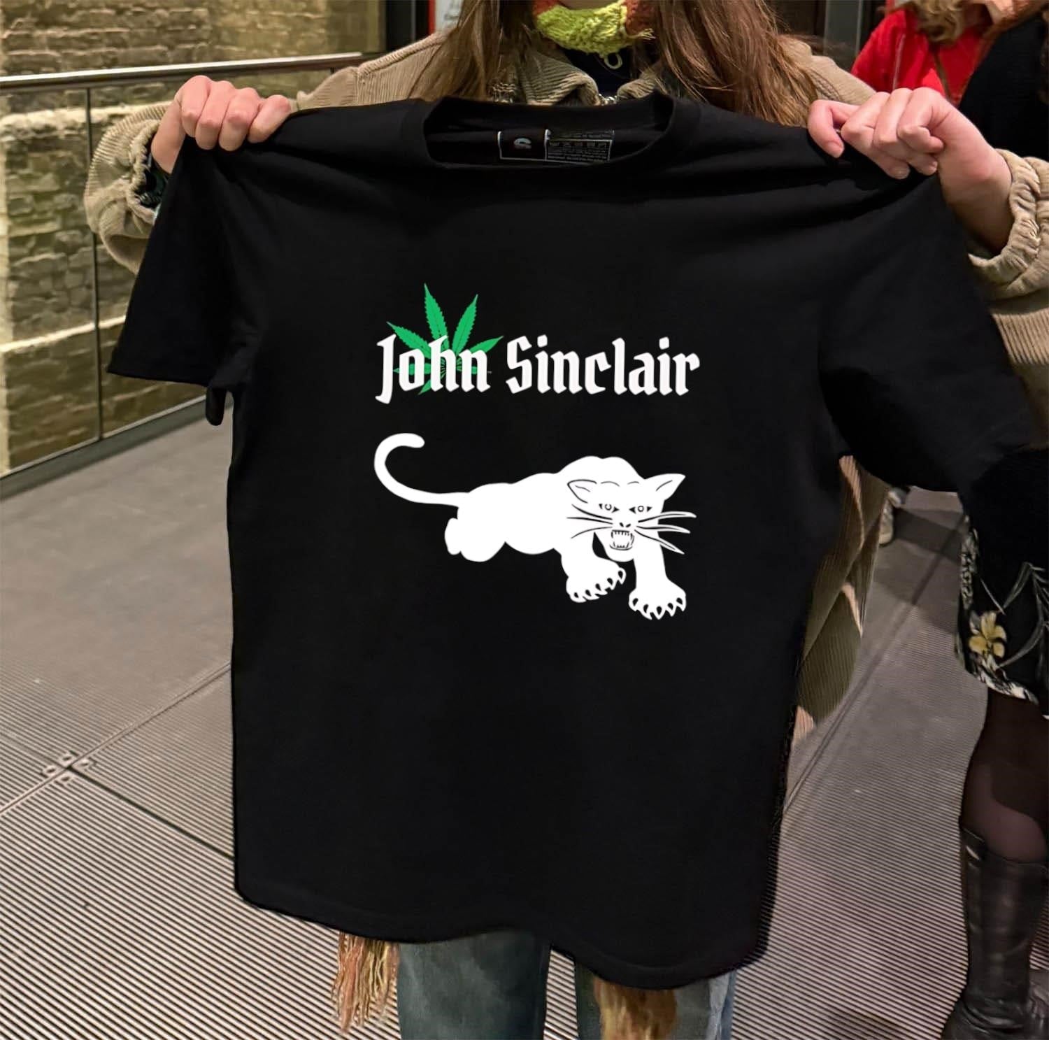 John Sinclair Marijuana Leaf White Panther Graphics - Adult & Kids T-Shirts, Sweatshirts & Hoodies apparel design preview 2