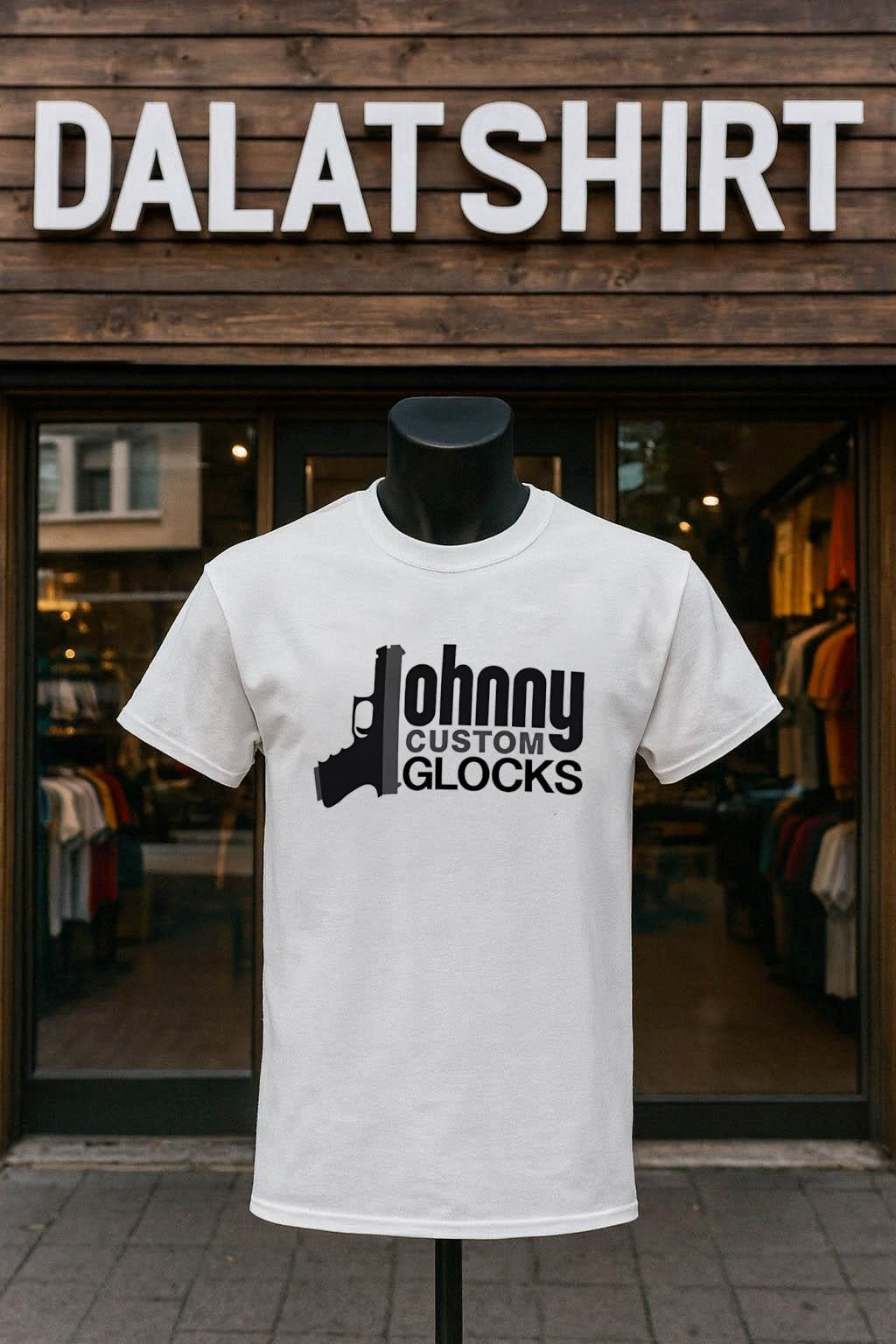 Johnny Custom Glocks Pistol Silhouette Weapon Logo - Adult & Kids T-Shirts, Sweatshirts & Hoodies apparel design preview 1
