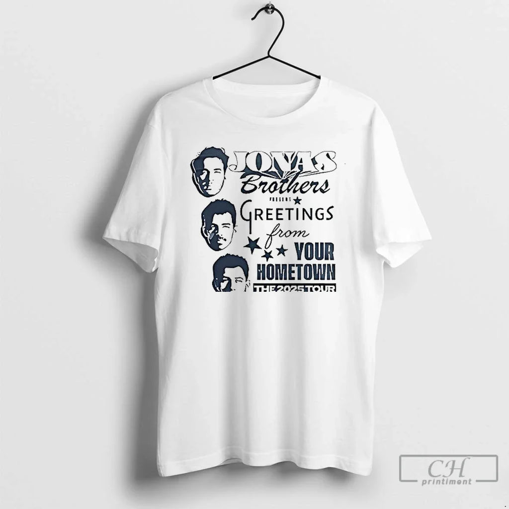 Jonas Brothers Greeting From Your Hometown The 2025 - Adult & Kids T-Shirts, Sweatshirts & Hoodies apparel design preview 1
