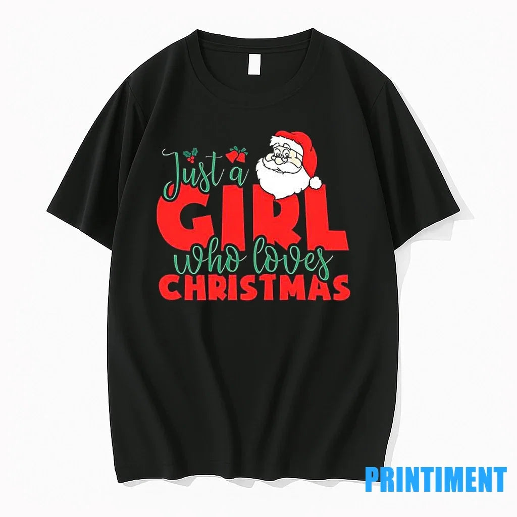 Just A Girl Who Loves Christmas Santa Claus Sweater - Adult & Kids T-Shirts, Sweatshirts & Hoodies apparel design preview 1