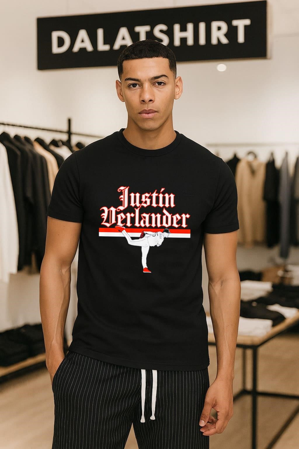 Justin Verlander Houston Baseball Pitcher Legend - Adult & Kids T-Shirts, Sweatshirts & Hoodies apparel design preview 1