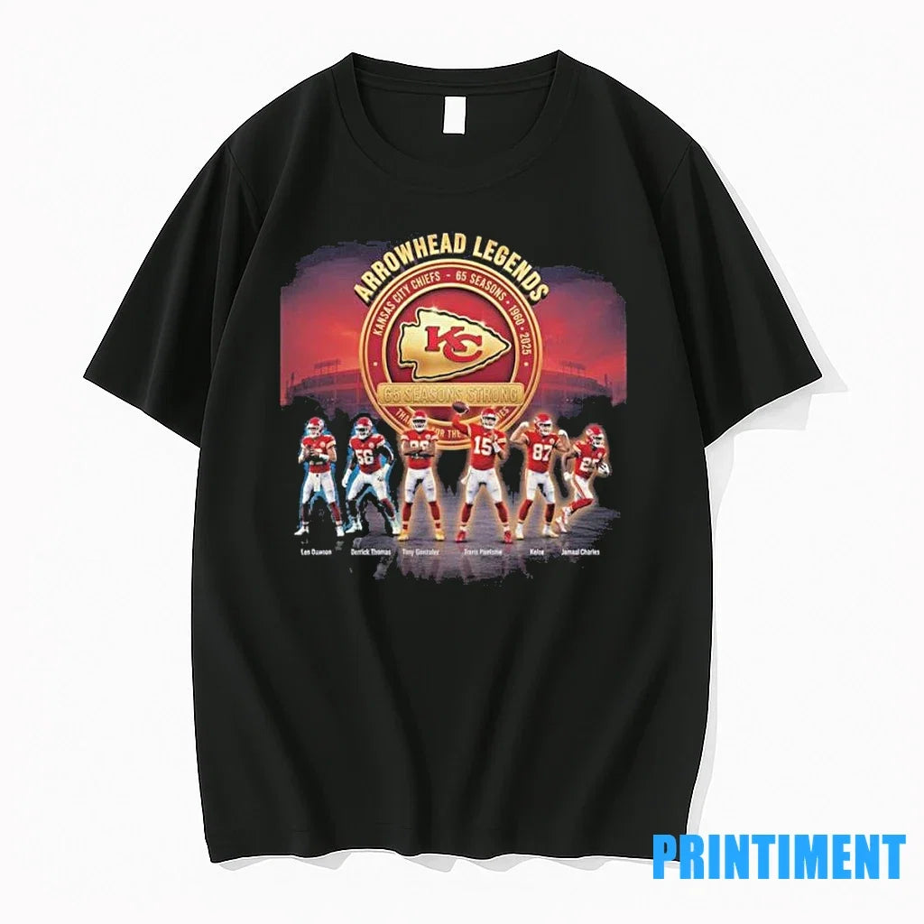 Kansas City Chiefs Arrowhead Legends 65 Seasons - Adult & Kids T-Shirts, Sweatshirts & Hoodies apparel design preview 1