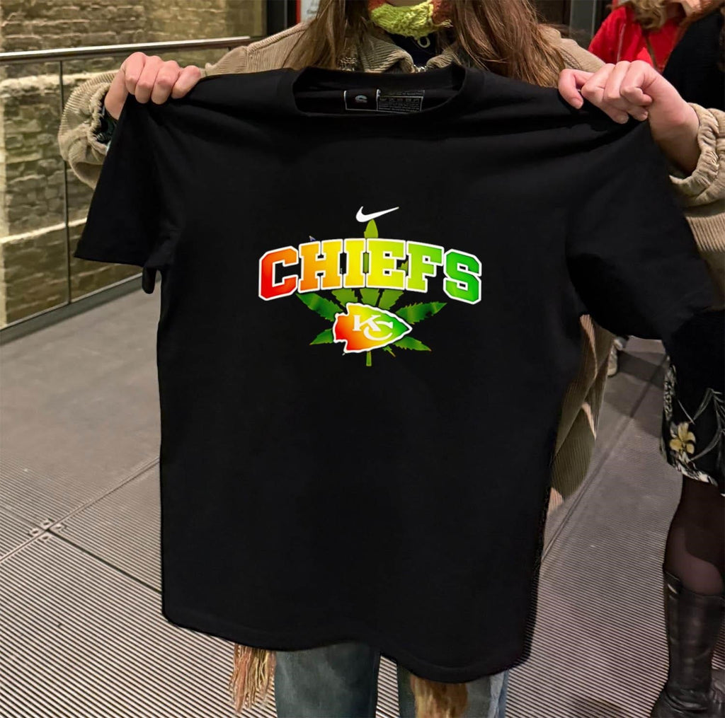 Kansas City Chiefs Marijuana Weed Leaf - Adult & Kids T-Shirts, Sweatshirts & Hoodies apparel design preview 2