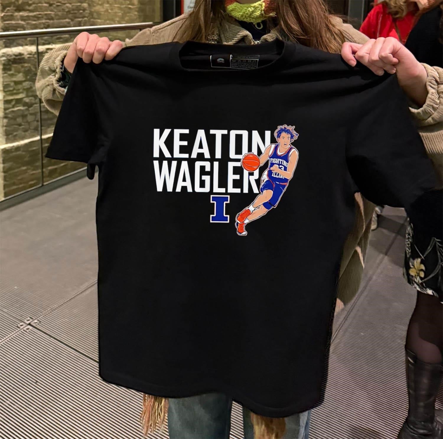 Keaton Wagler Fighting Illini Illinois Basketball - Adult & Kids T-Shirts, Sweatshirts & Hoodies apparel design preview 2