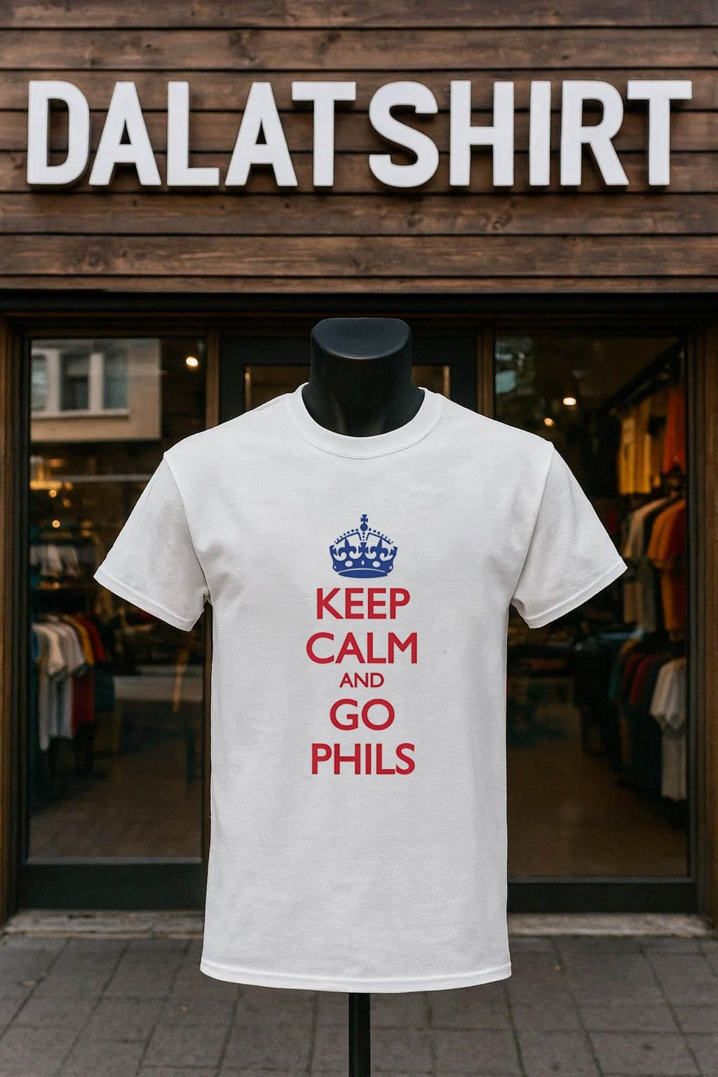 Keep Calm and Go Phils Crown Logo - Adult & Kids T-Shirts, Sweatshirts & Hoodies apparel design preview 1